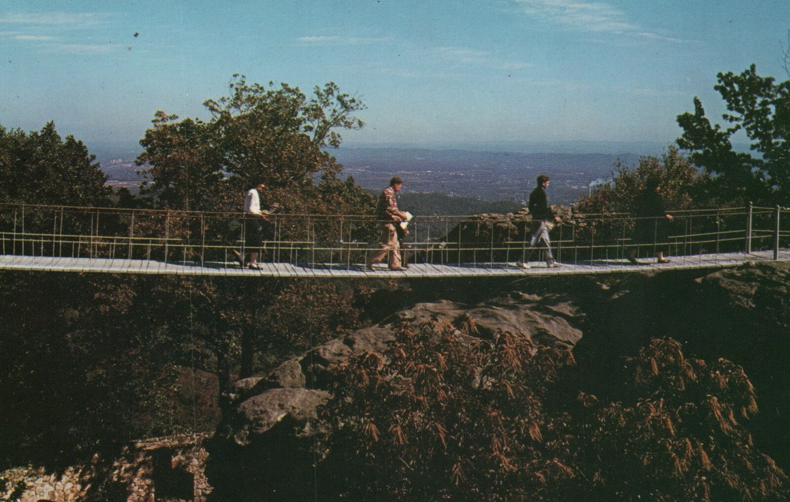 Chattanooga Swinging Bridge Rock City Scenic View TN Tennessee Postcard