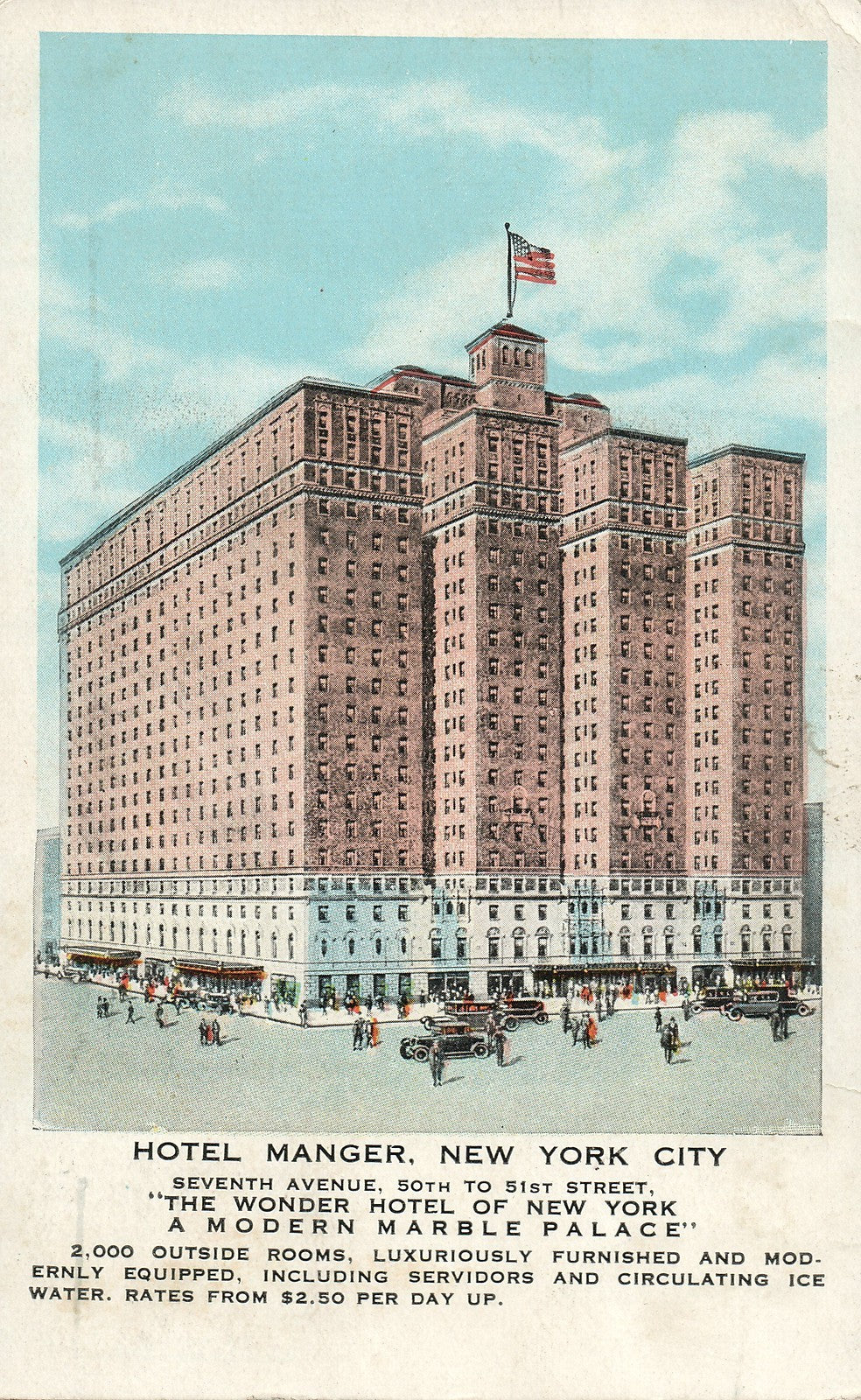 Hotel Manger New York City NY The Wonder Hotel New York Postcard