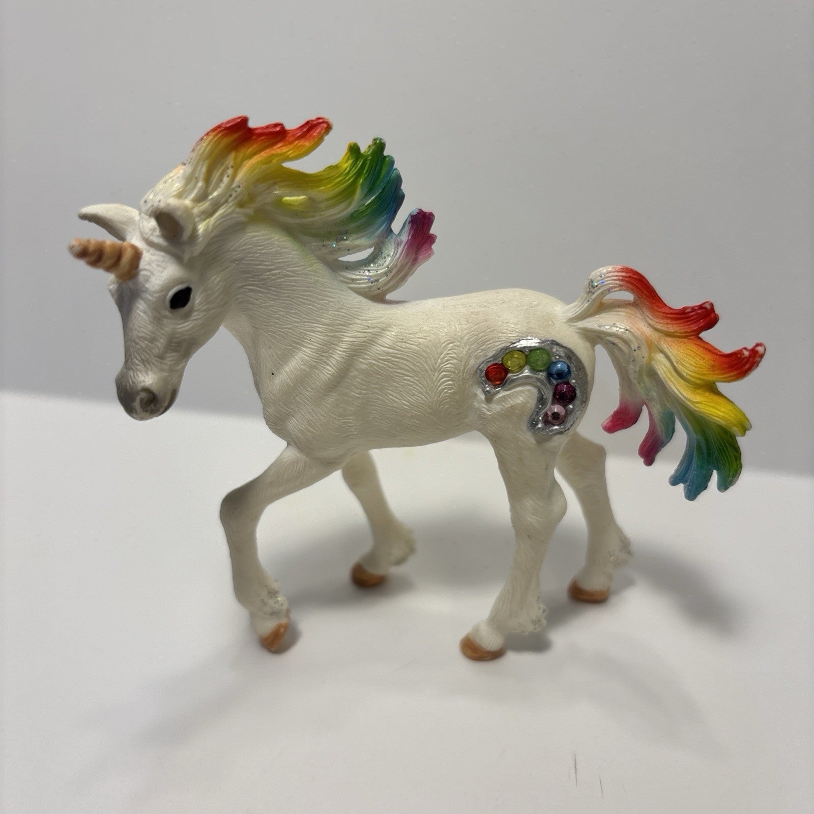 2015 Schleich Bayala Rainbow on Hip Unicorn Foal Horse Toy Retired