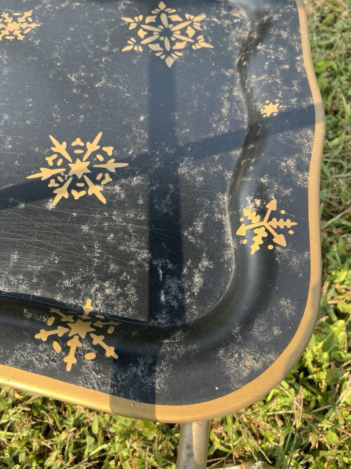 VINTAGE  SERVING CART TEA TROLLEY RETRO 1960s Black/Gold