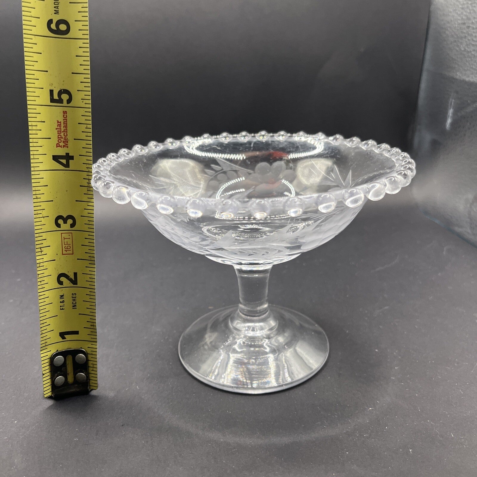 Imperial Glass Candlewick Etched Bowl with Pedestal