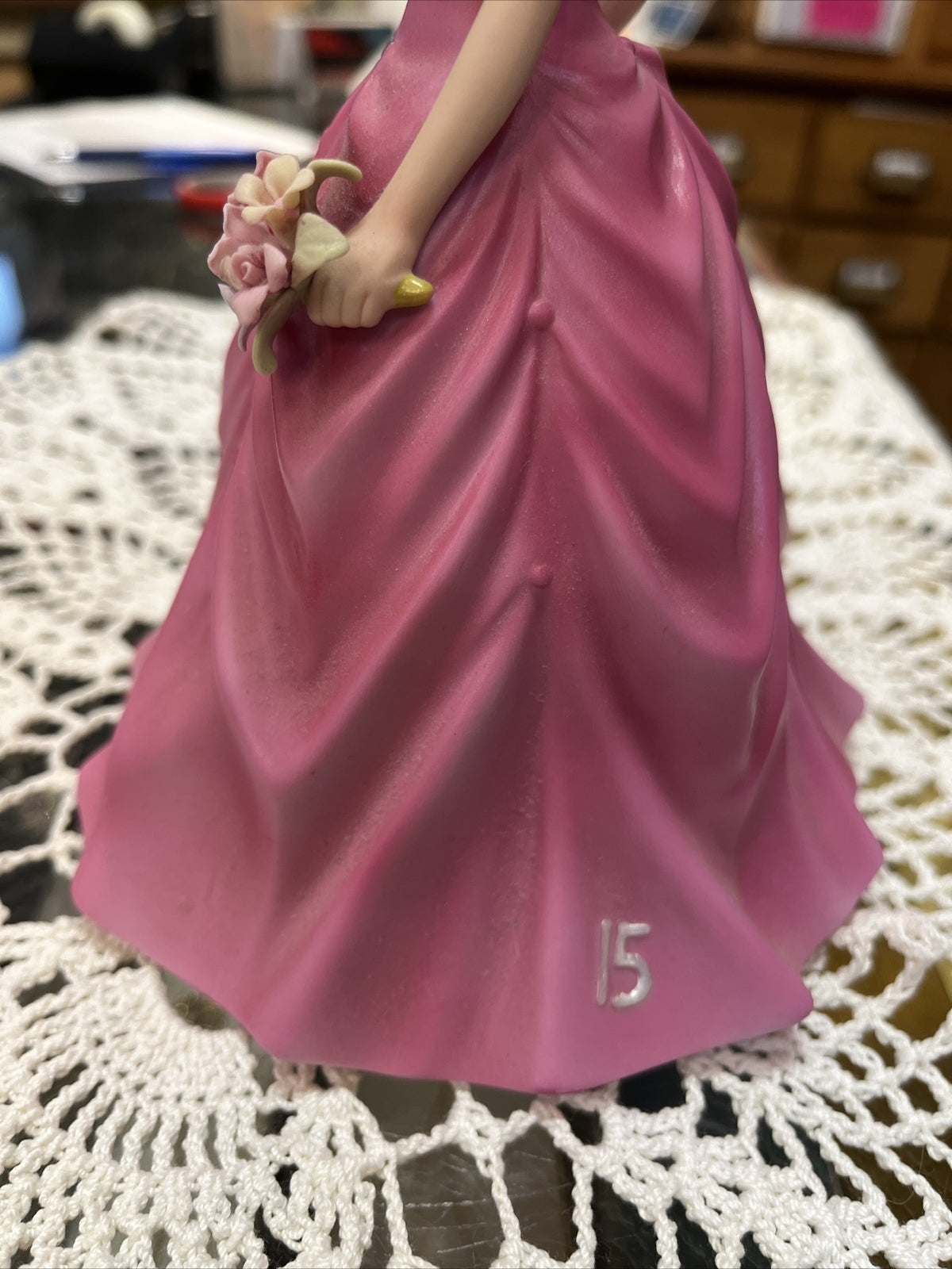 Beautiful Quinceanera Porcelain Doll 15, cake topper keepsake