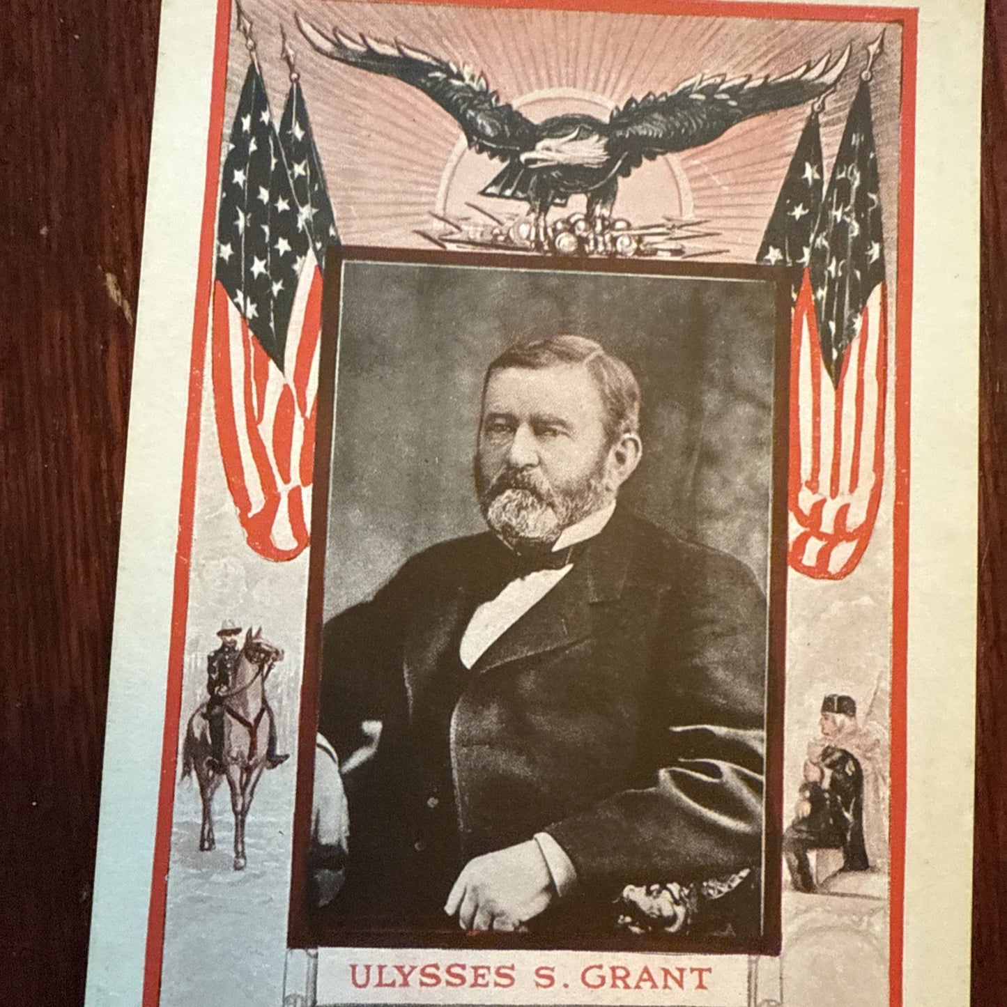 Ulysses S Grant by J I Austen Postcard Eagle & Flags c1910's *Scarce