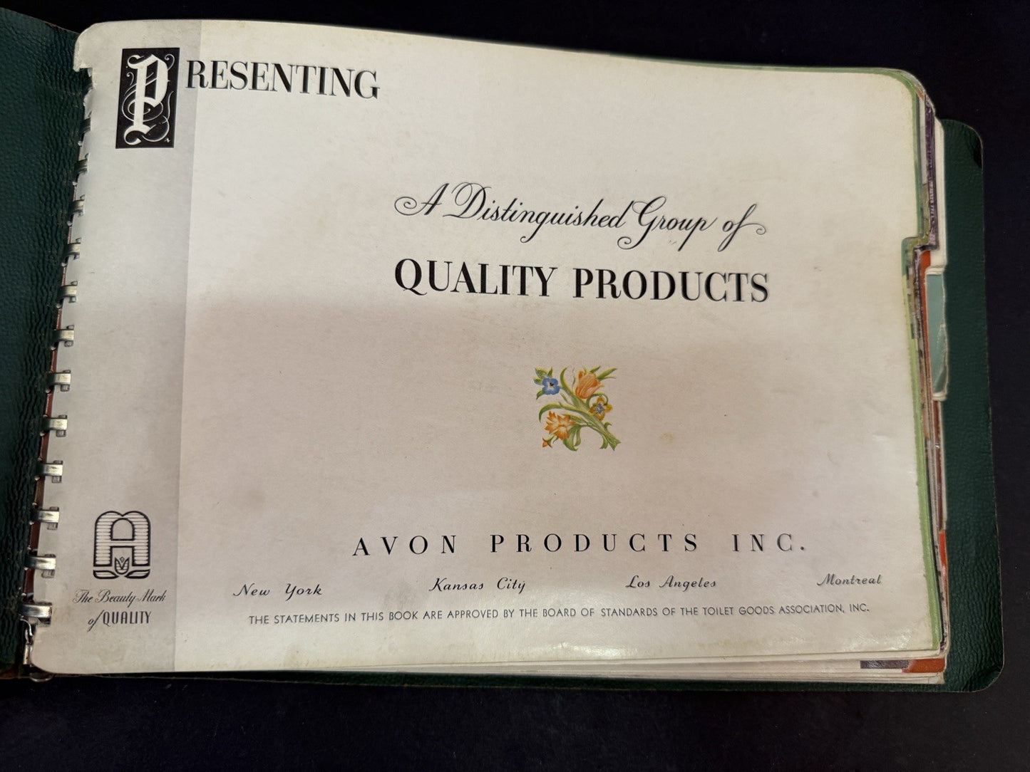 RARE Vintage Avon 1942 Spiral Bound Catalog Color Picture Products Price List