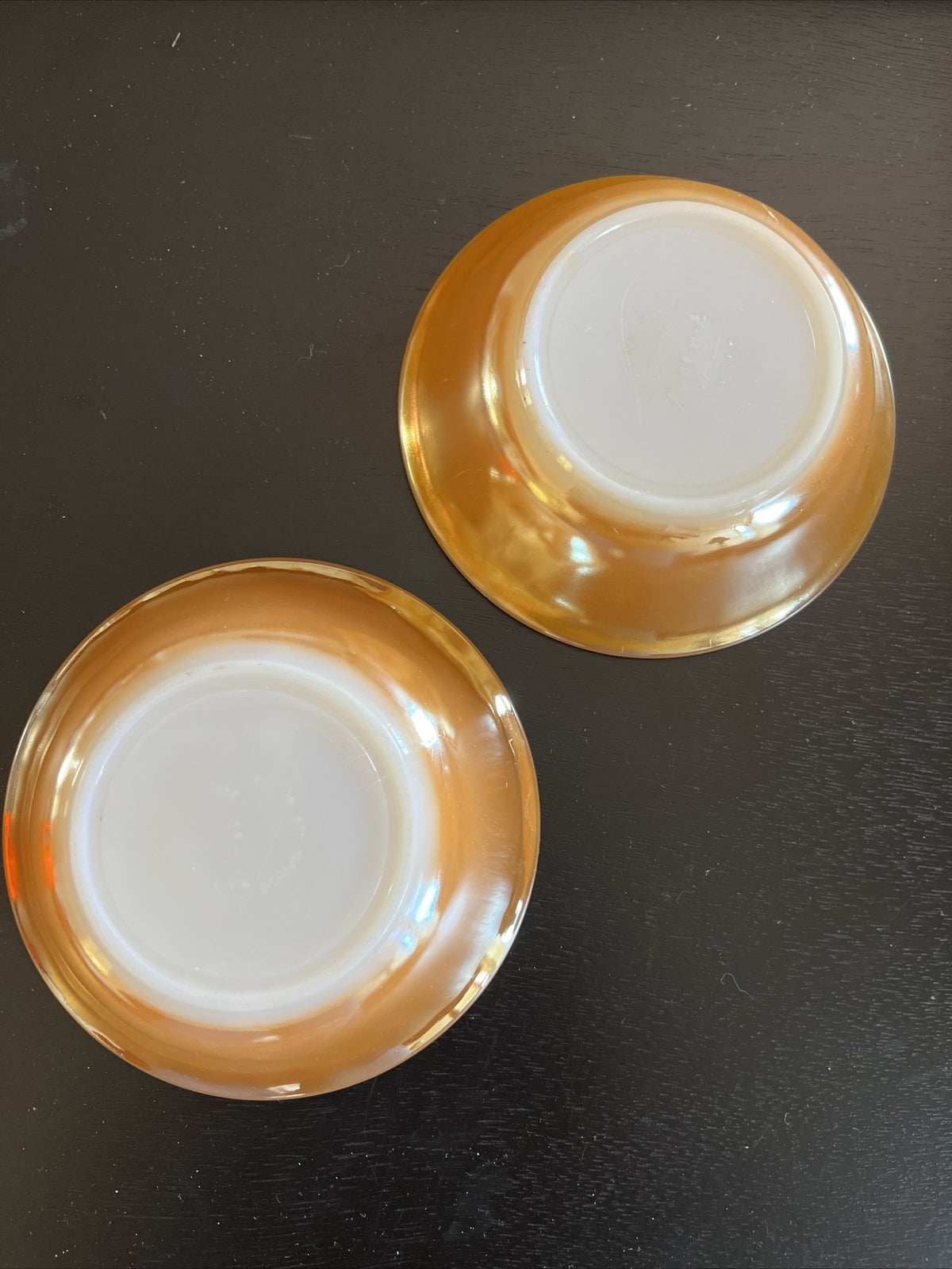 Fire King Peach Lustre Fruit Berry Bowl Laurel Leaf Anchor Hocking EUC (2)