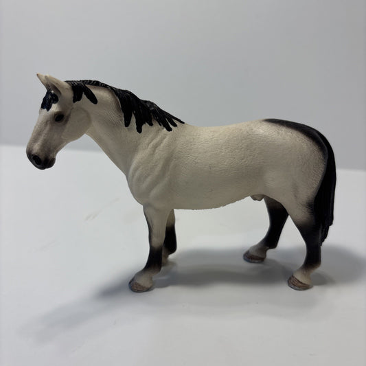2008 Schleich White Hanoverian Stallion Black Mane Horse Toy Retired