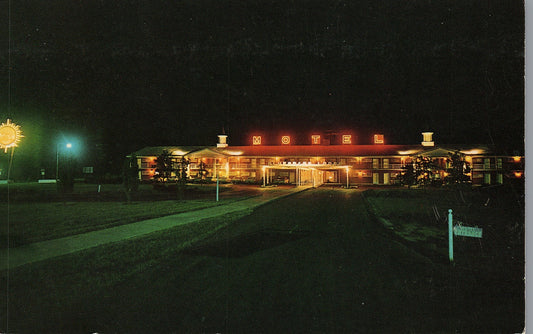 Bluegrass Lodge Shephersville KY Kentucky at Night Hotel Motel Postcard