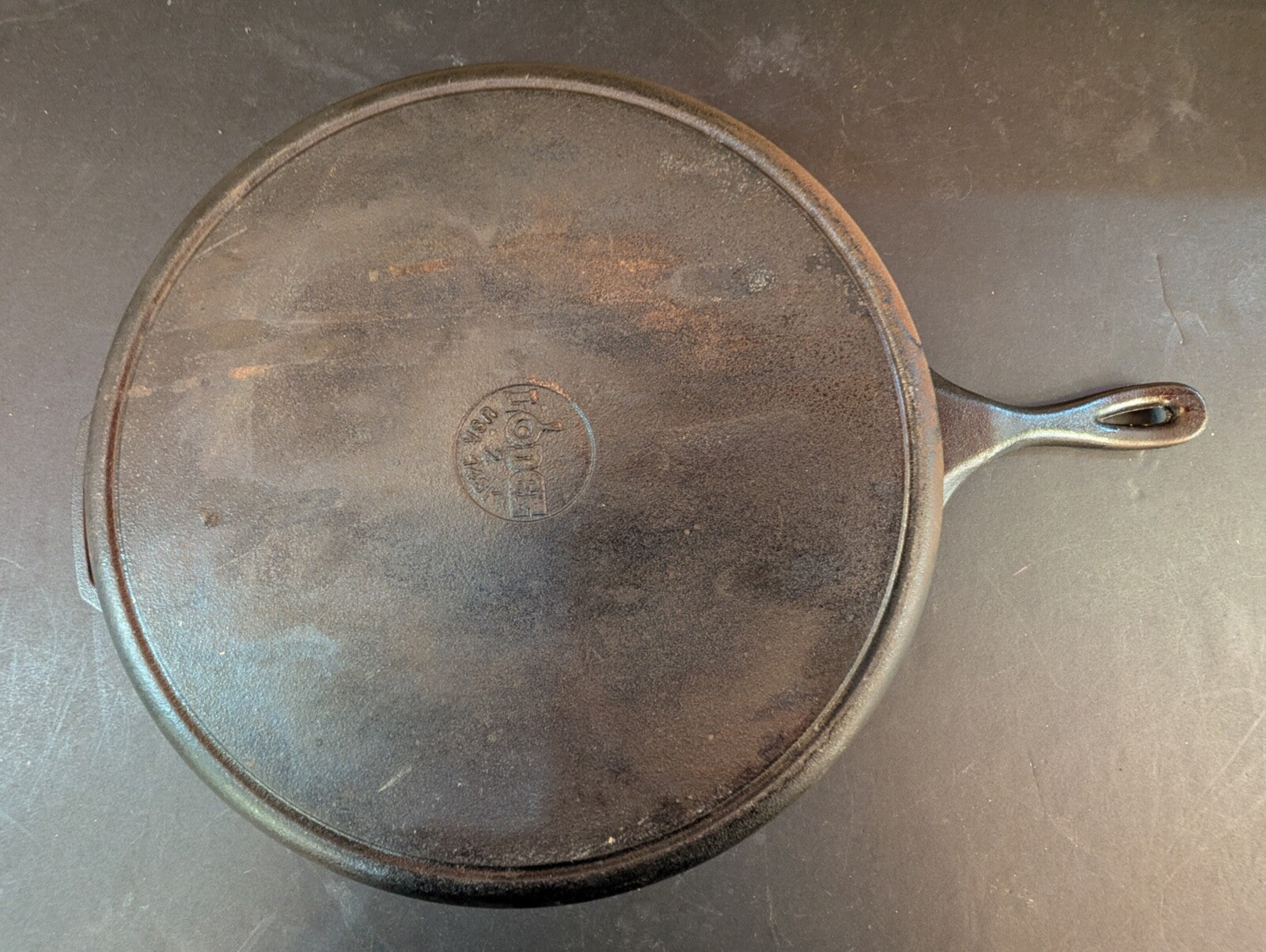 Vintage Lodge 15-1/4" Cast Iron Skillet Frying Pan USA D 14SK 2-1/2" Deep