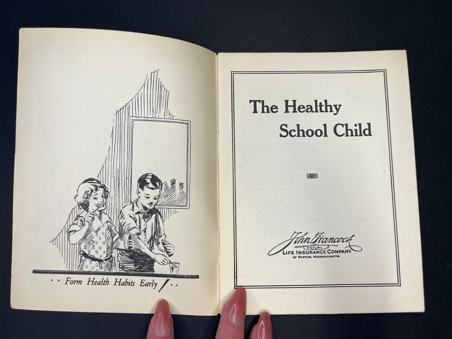 Vintage "The Healthy School Child" John Hancock Life Insurance Ad Book