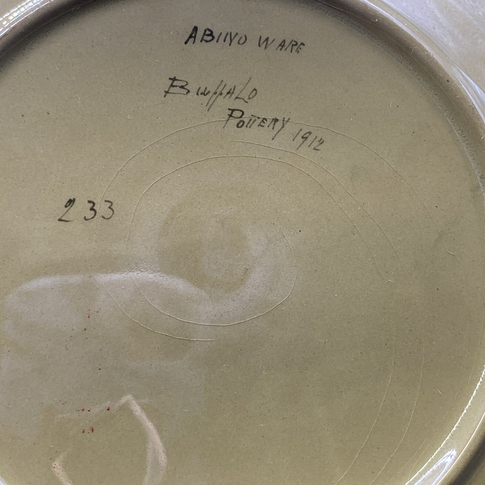 Antique 1912 Buffalo Pottery Abino Ware Nautical Ship Plate Signed C Harris