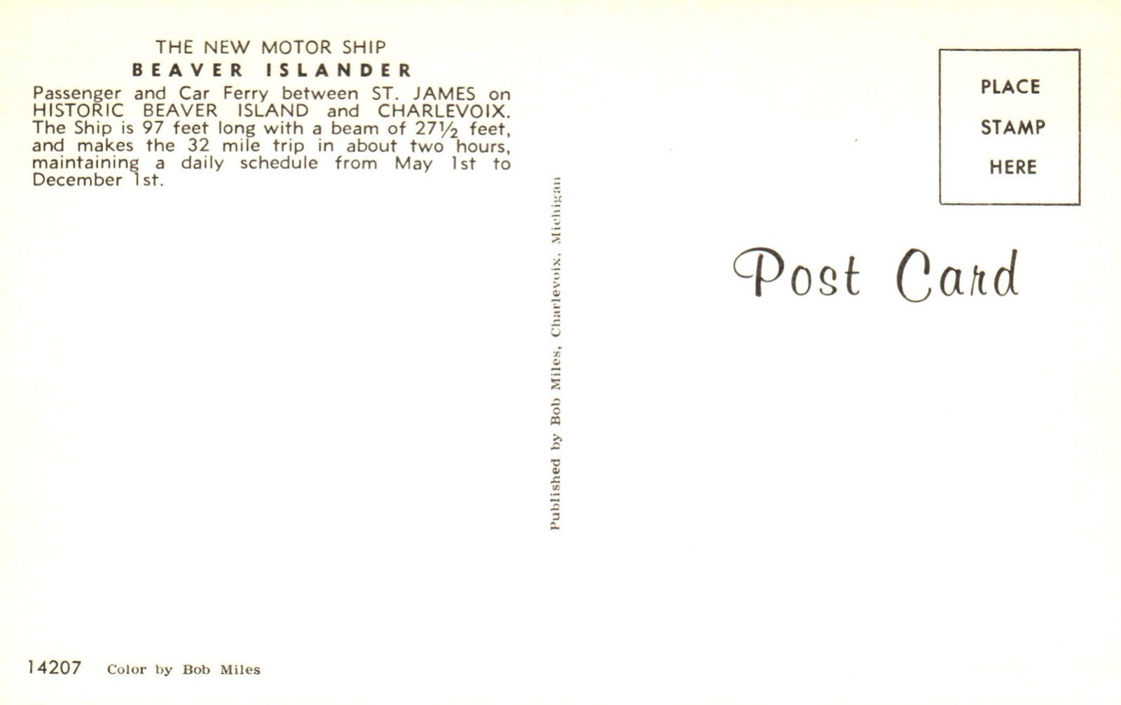 The New Motor Ship Beaver Islander Boat Beaver Island Michigan MI Mich Lake