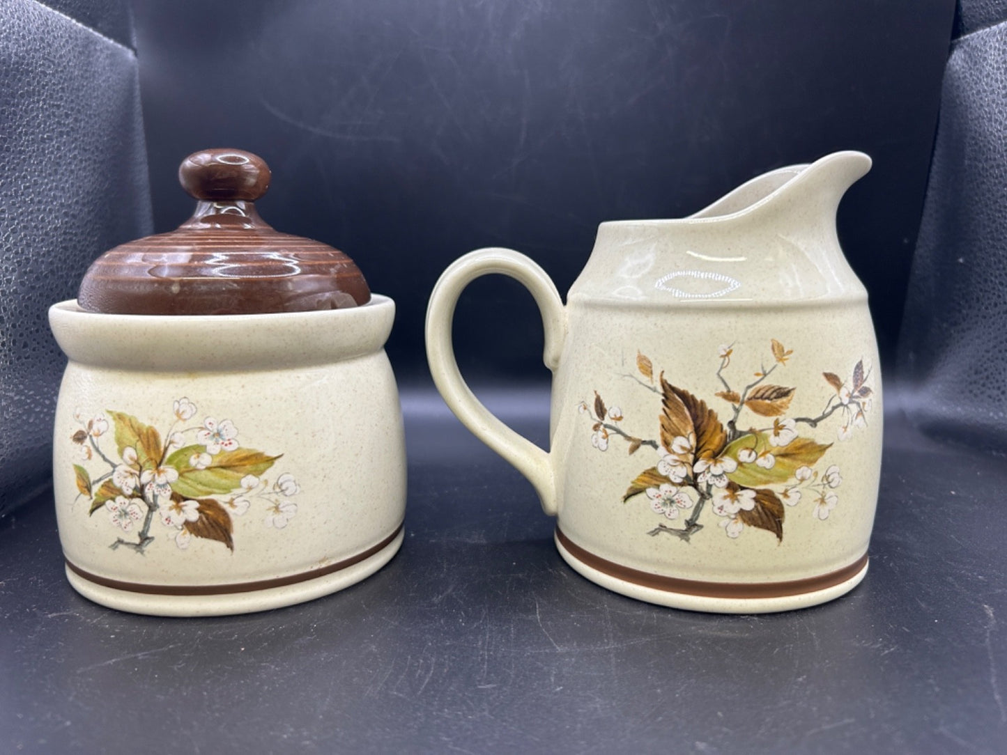 Royal Doulton WILD CHERRY Cream + Sugar Made in England Lambethware 1979