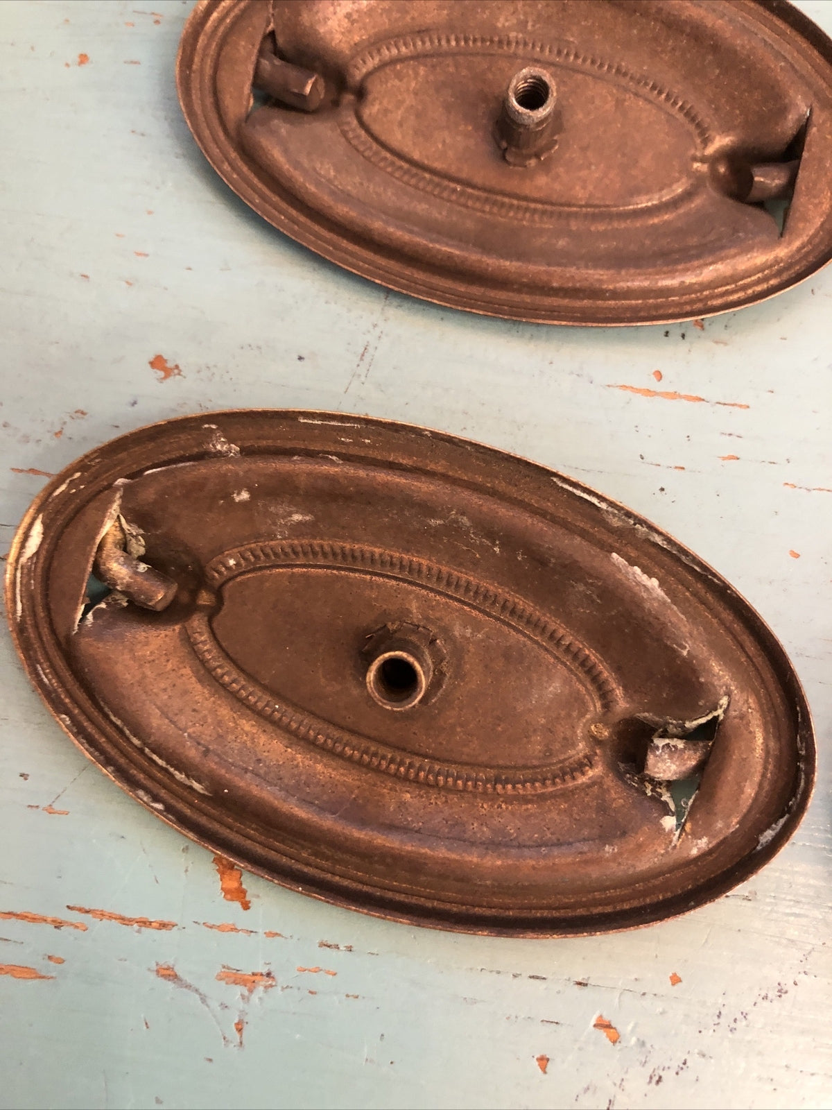 Lot of 4 Vintage ANTIQUE BRASS OVAL PULL HANDLES