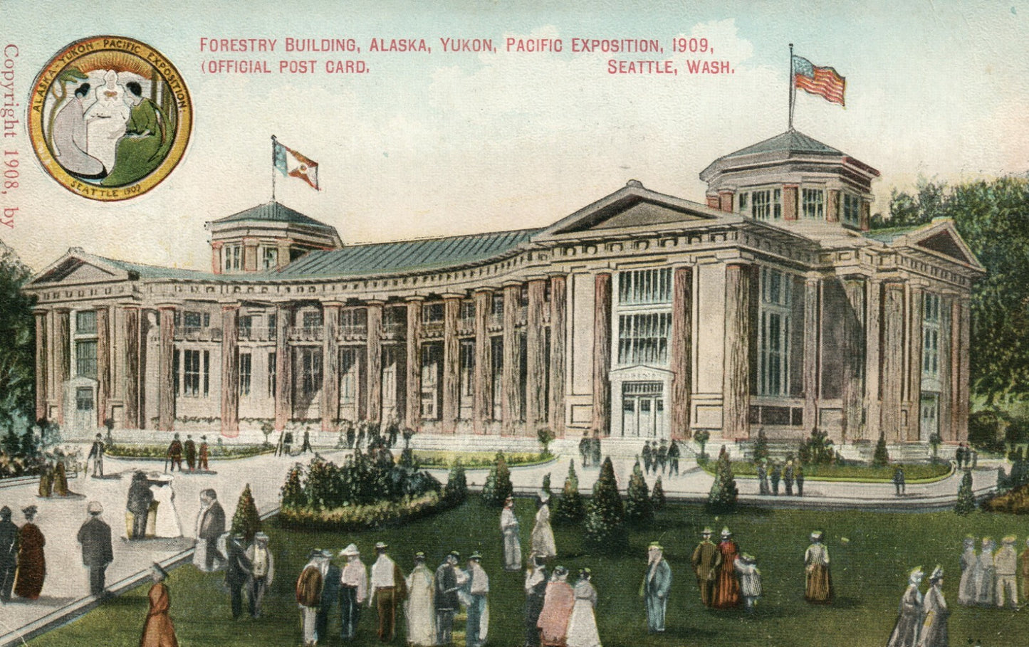 Forestry Building Alaska Yukon Pacific Exposition 1909 Washington Postcard WA