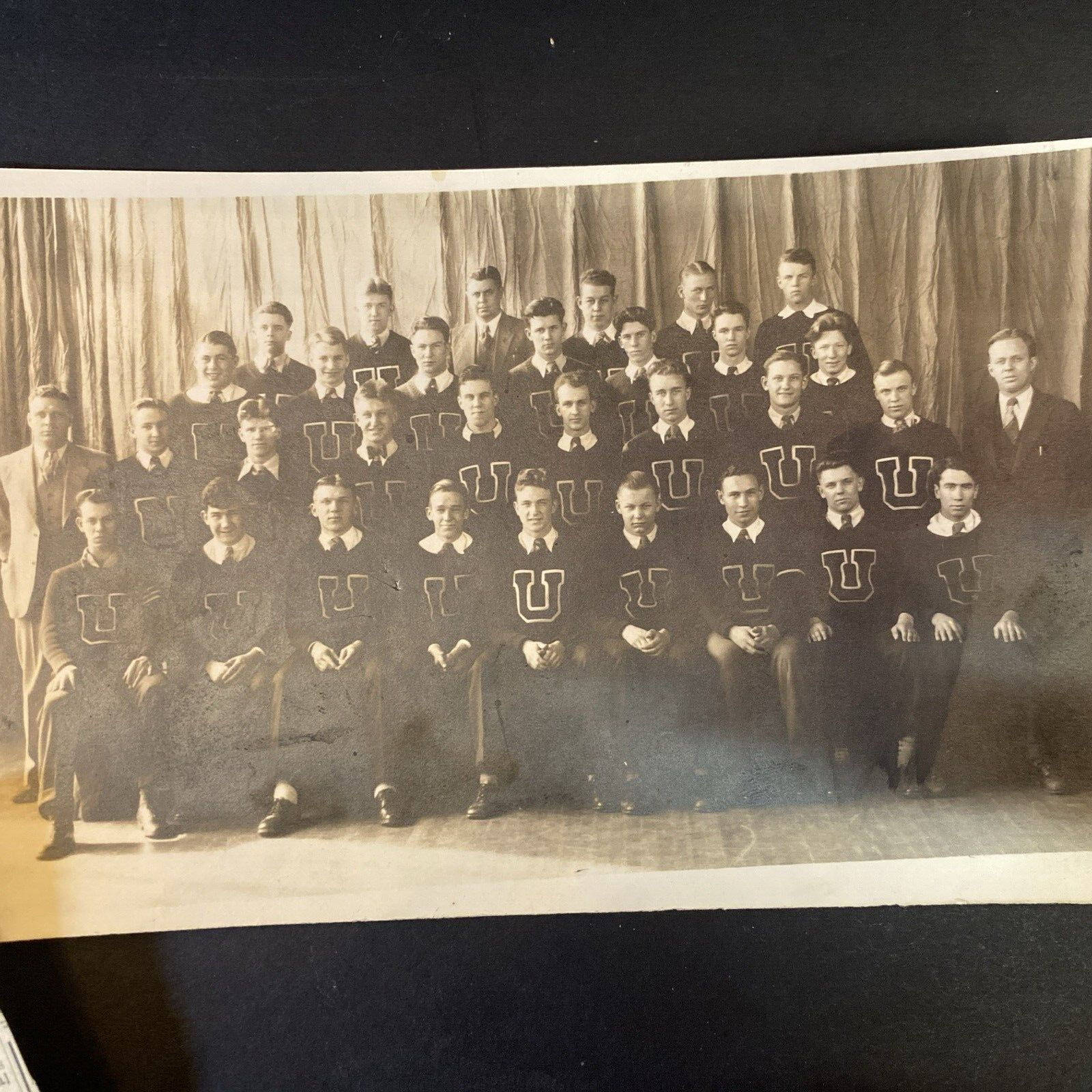 1930 Real Photo Union High School Grand Rapids Michigan  MI Athlete Photograph