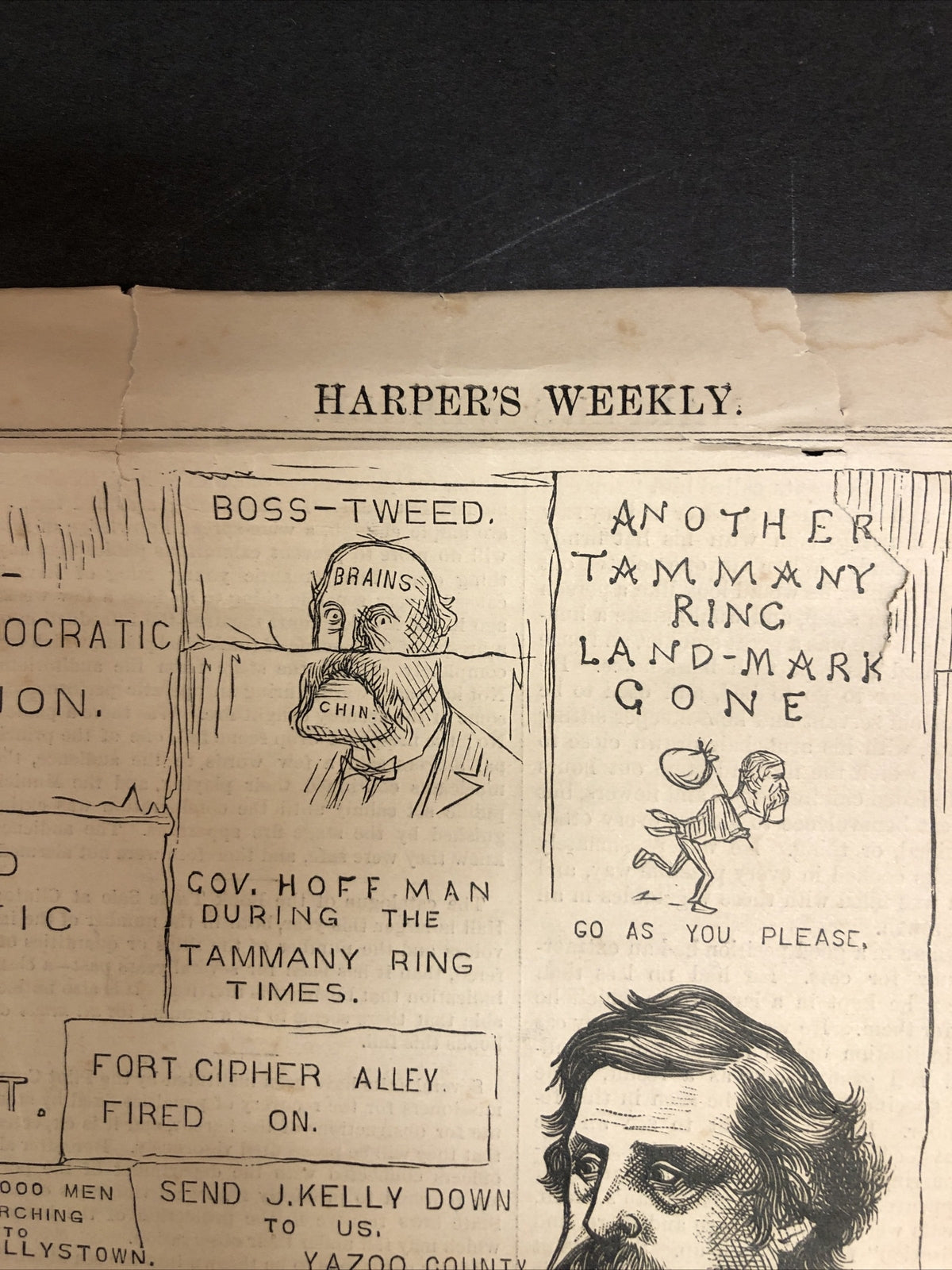 1879 Harpers Weekly - Nast - Hoffman resigns both Tilden and the Tammany Ring