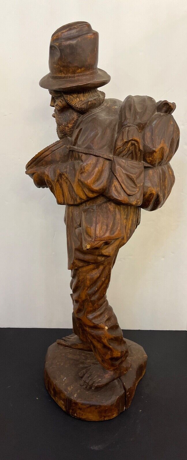 Vintage 1950's/60's Hand Carved Wooden Man "The Traveler"