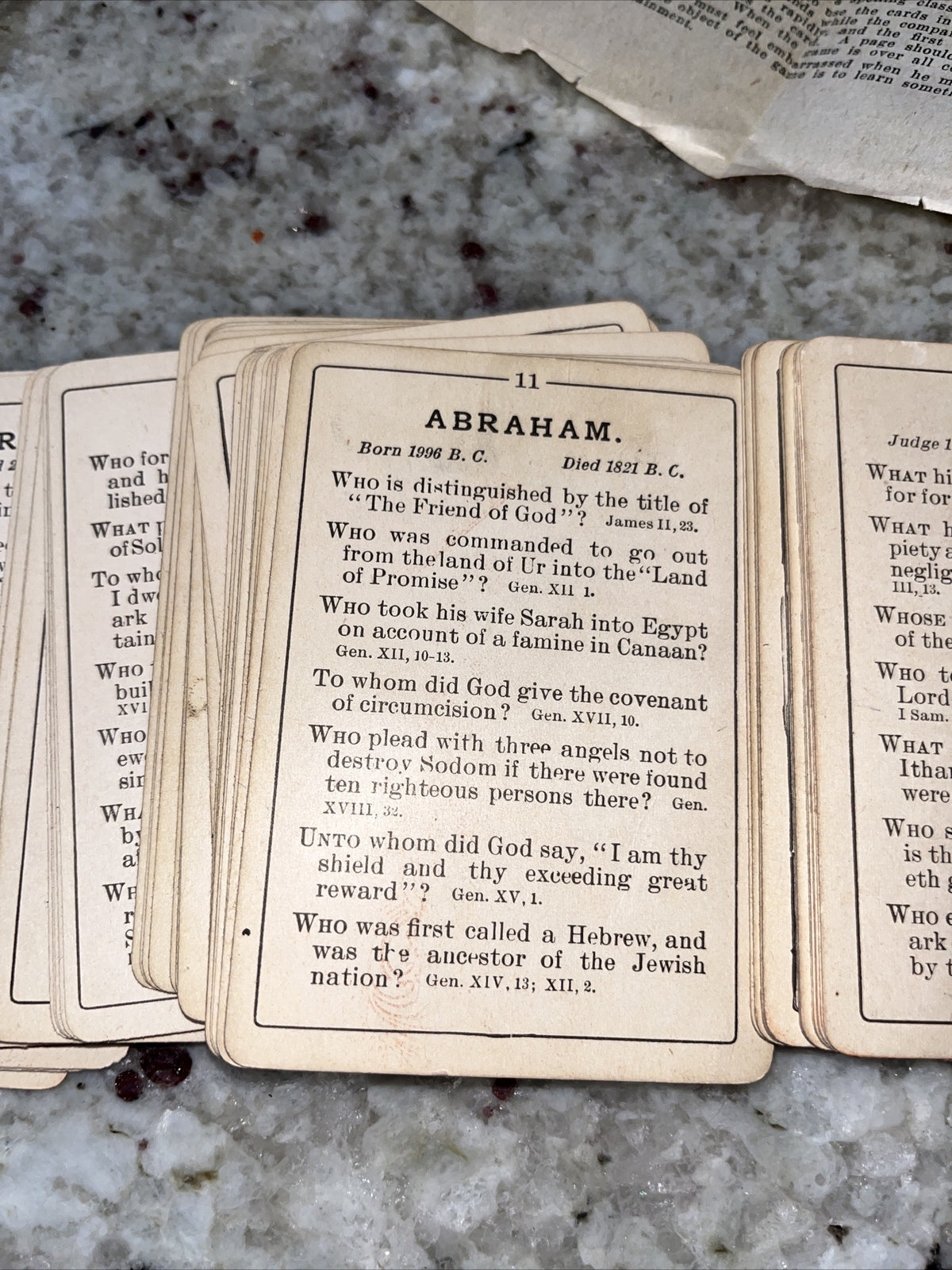 Antique 1915 Bible Characters Trivia Card Game By F.G. Decker A.M. Rare Complete