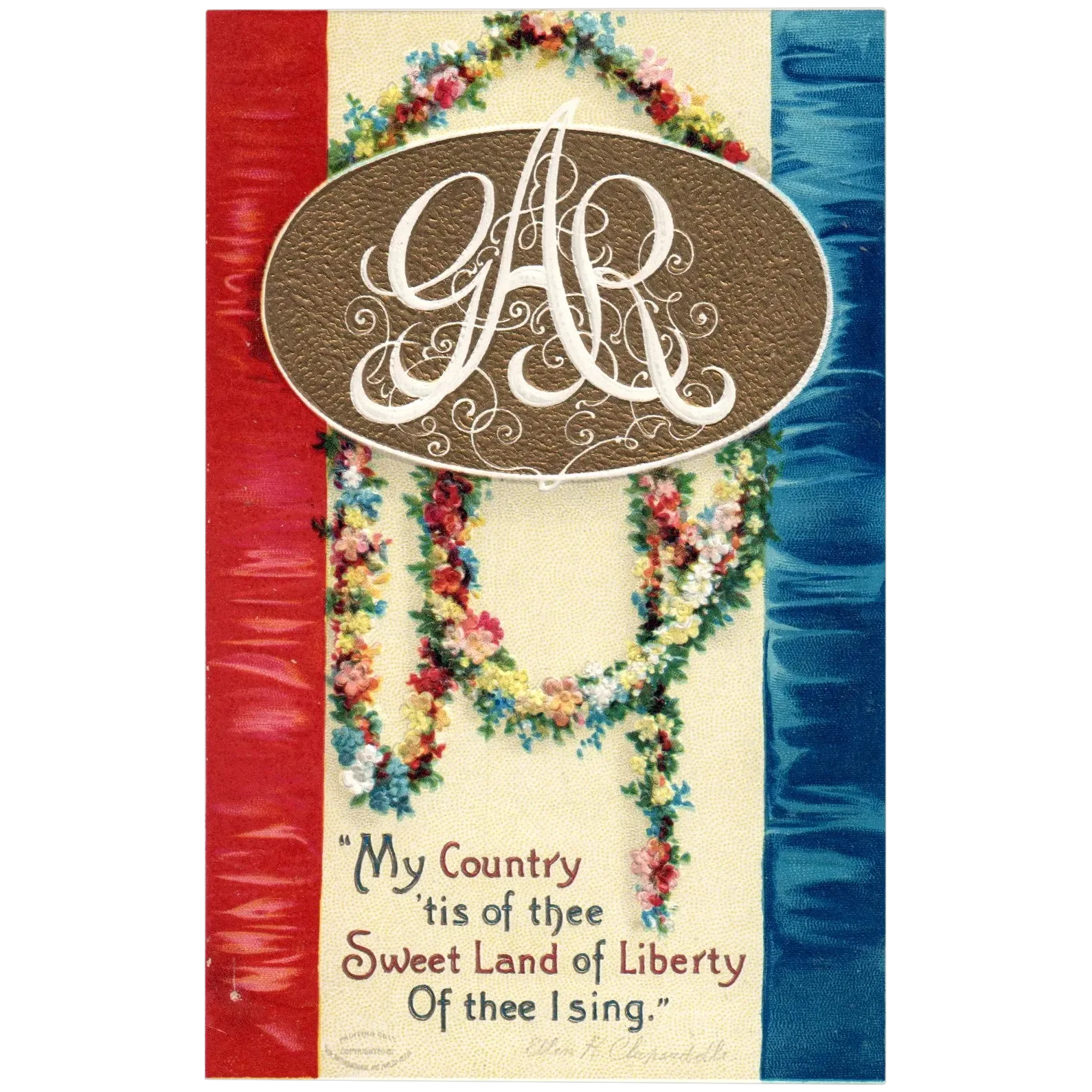 Clapsaddle GAR "My Country Tis of Thee Sweet Land of Liberty" Vintage Postcard