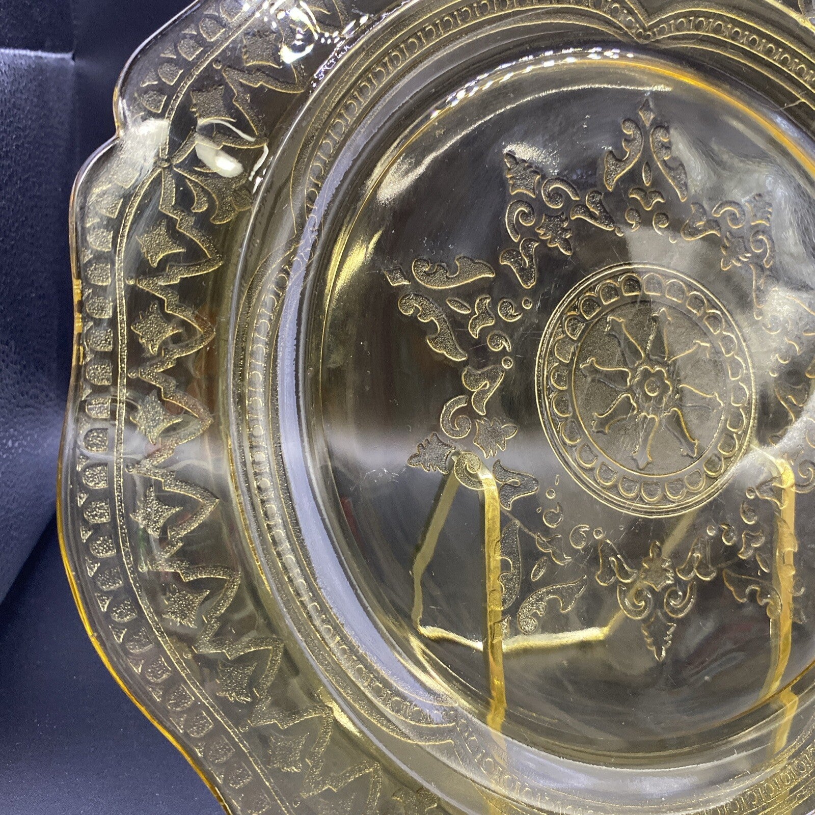 Federal Amber Patrician Spoke Yellow Depression Glass 11" Dinner Plate VTG 1930