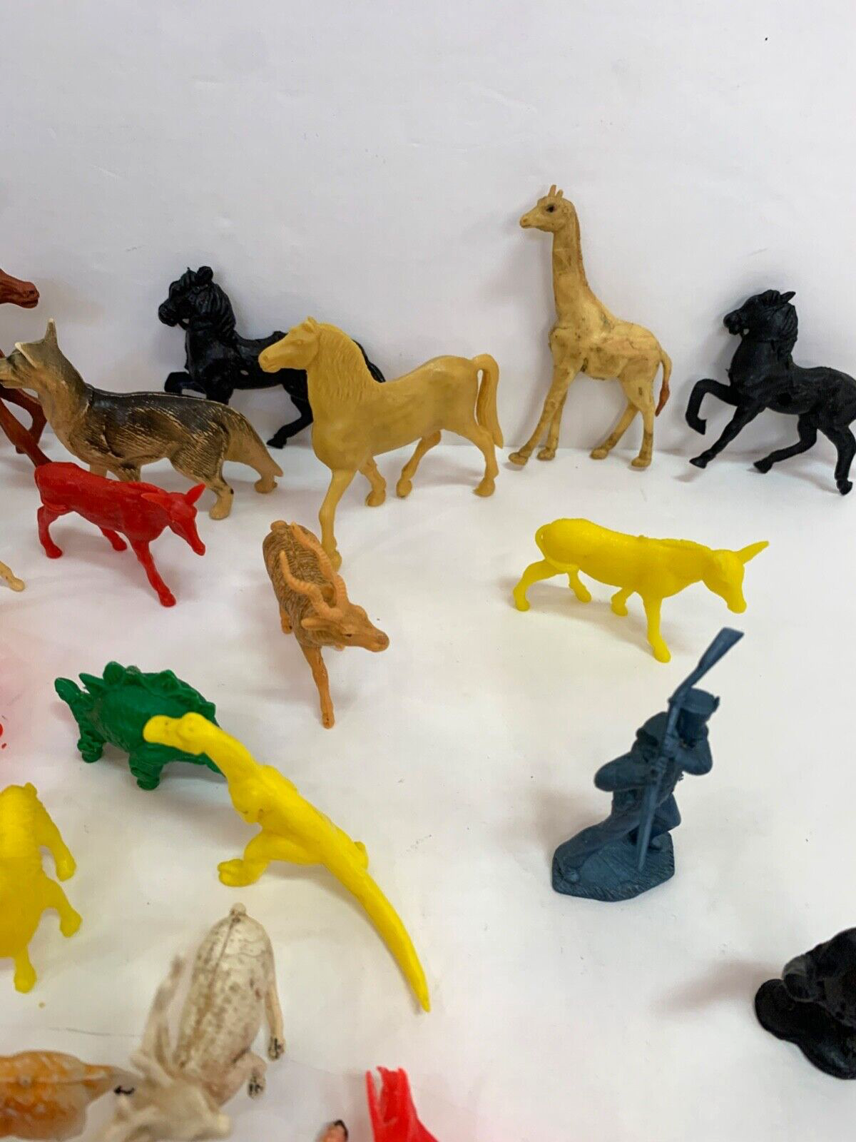 Lot of 51 Vintage Plastic Animal People and Soldier Toys