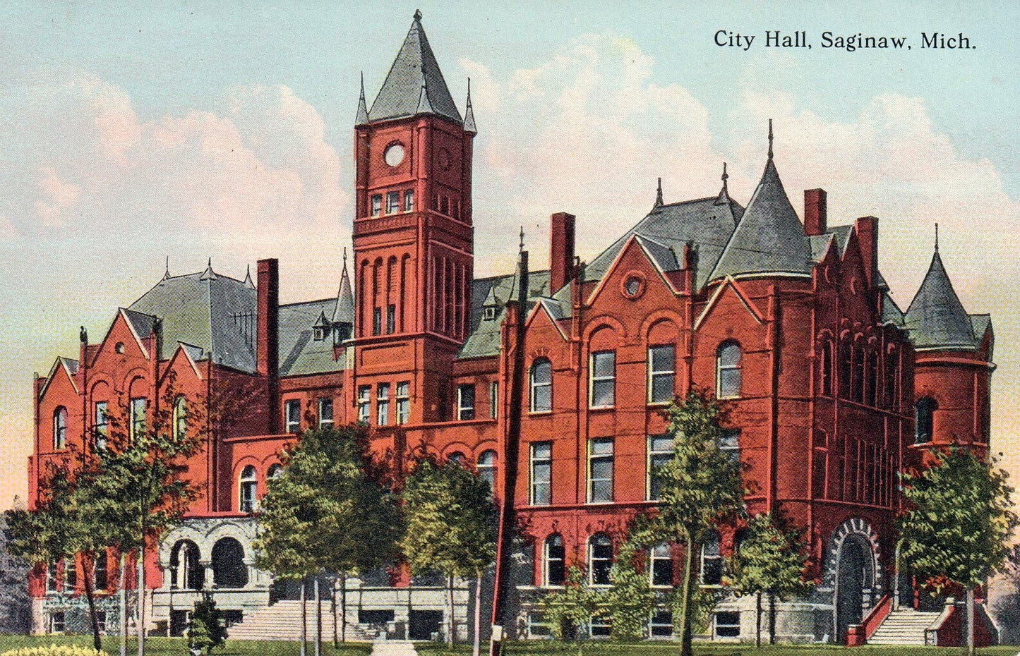 City Hall Building in Saginaw MI Michigan Mich Postcard