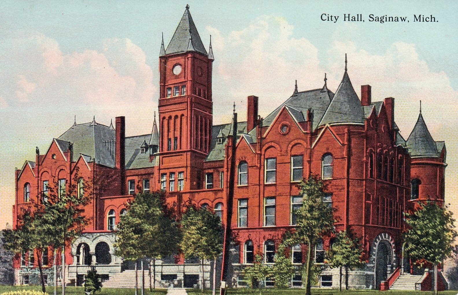 City Hall Building in Saginaw MI Michigan Mich Postcard