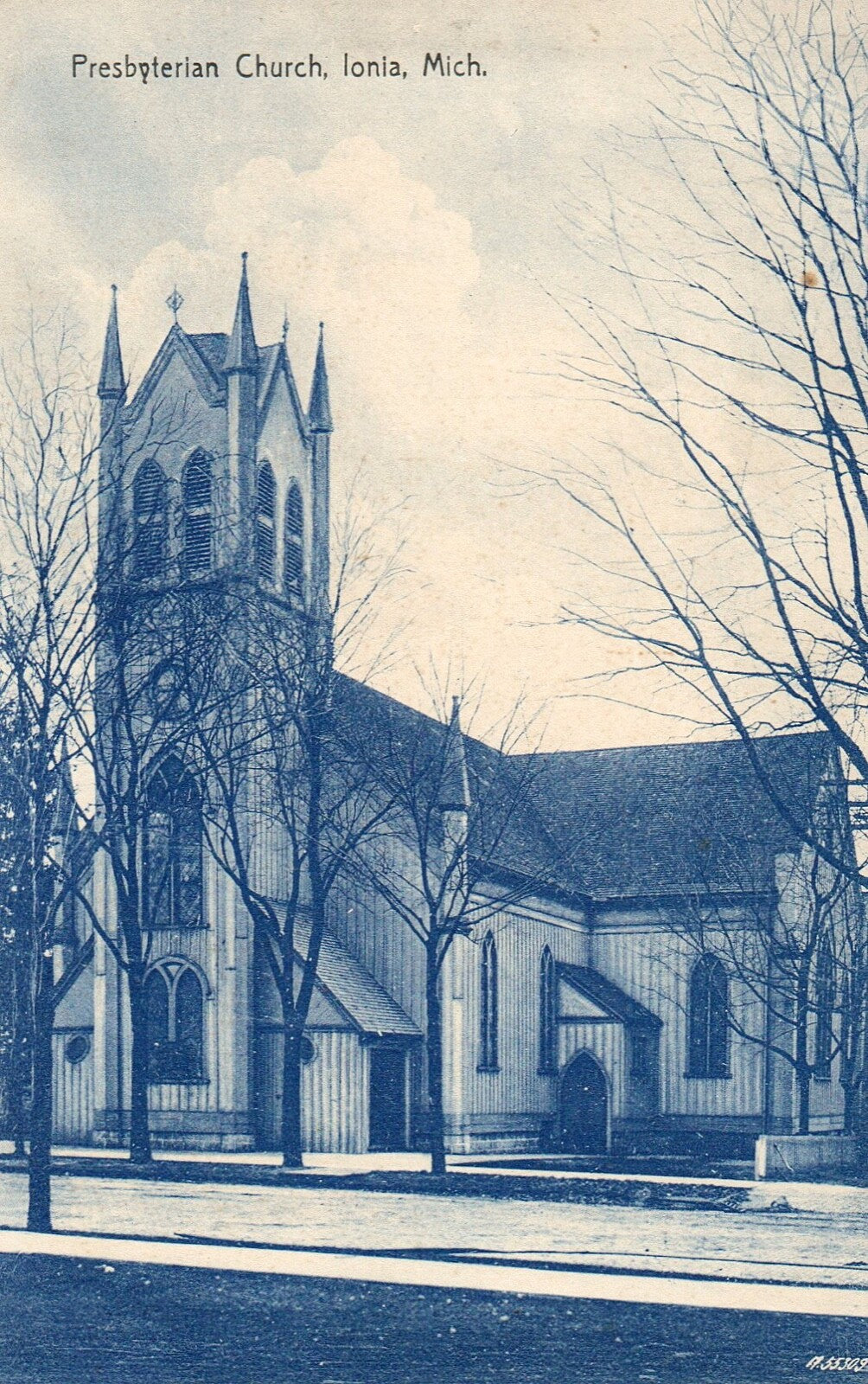 Presbyterian Church Building in Ionia MI Michigan Postcard