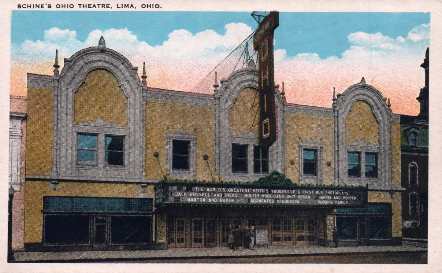 RARE Schine's Ohio Theatre in Lima Ohio OH Postcard