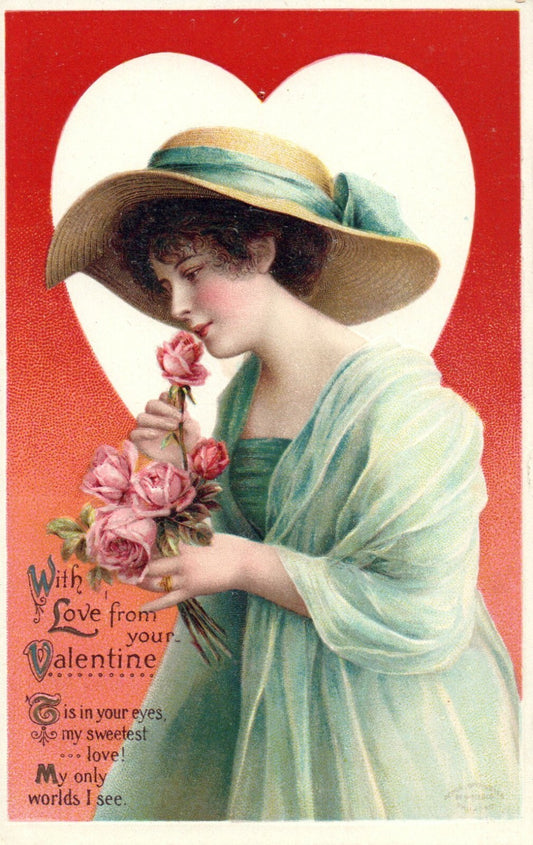 Artist signed Ellen Clapsaddle Series 4245 Valentine Postcard 
