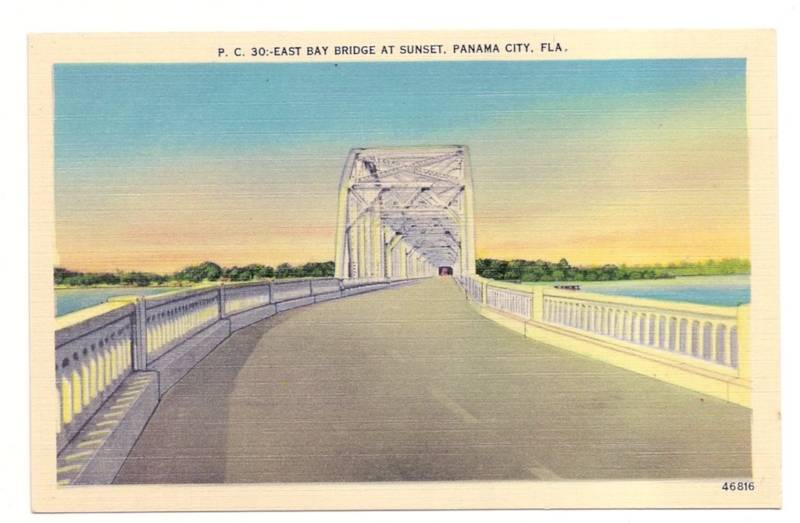 East Bay Bridge At Sunset Panama City FL Florida Postcard