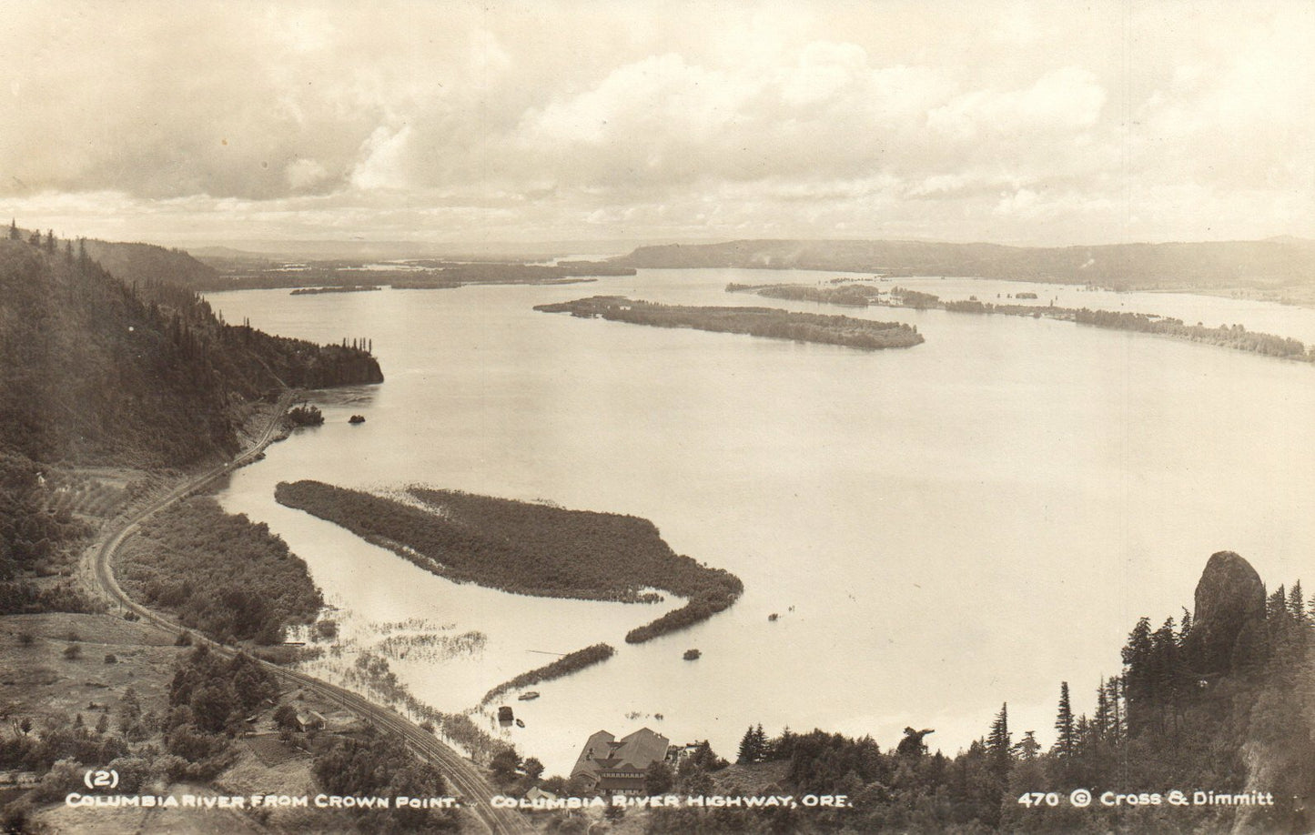 Real Photo Columbia River from Crown Point OR Oregon  Postcard