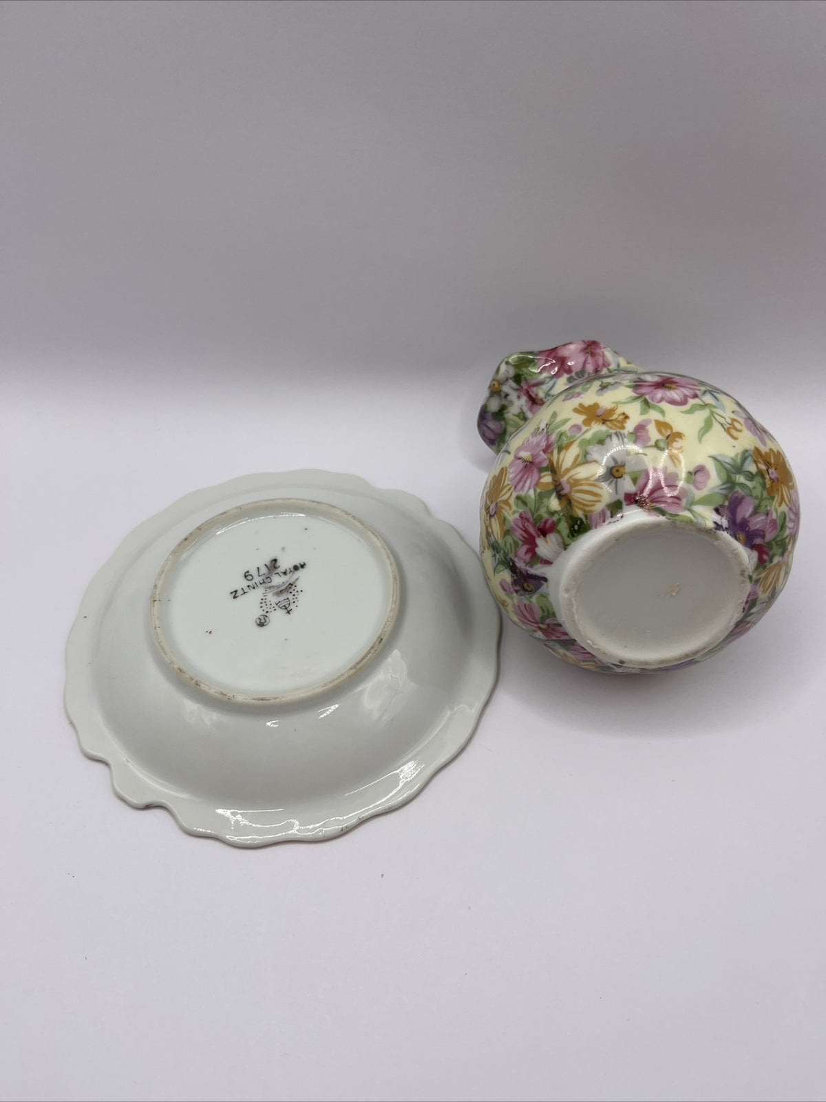 Vintage Royal Chintz Arnart 5th Ave  Creamer Pitcher And Saucer