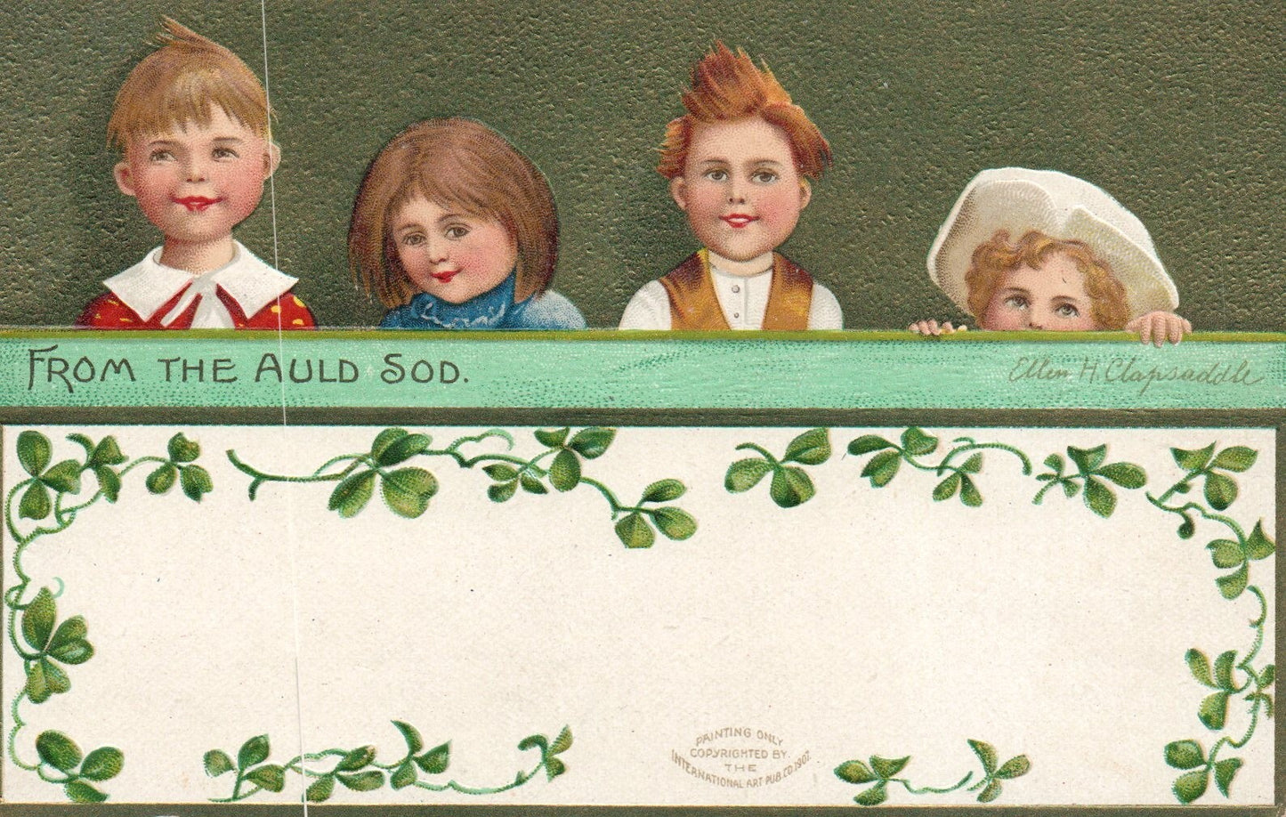 Clapsaddle St Pats Children Post Card