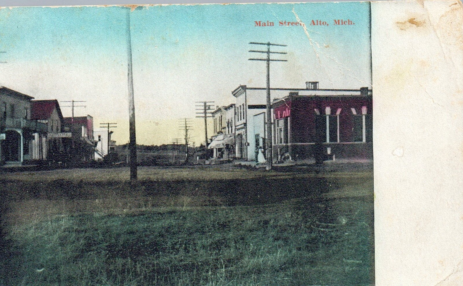 Main Street in Alto Michigan Postcard