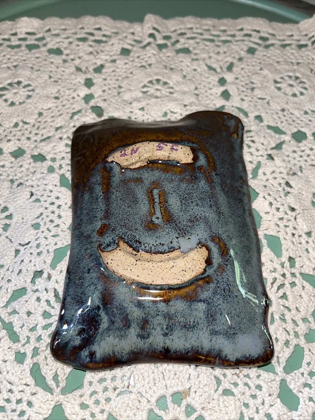 Studio Art Pottery Trinket Dish / Soap Dish  USA Made. 5”