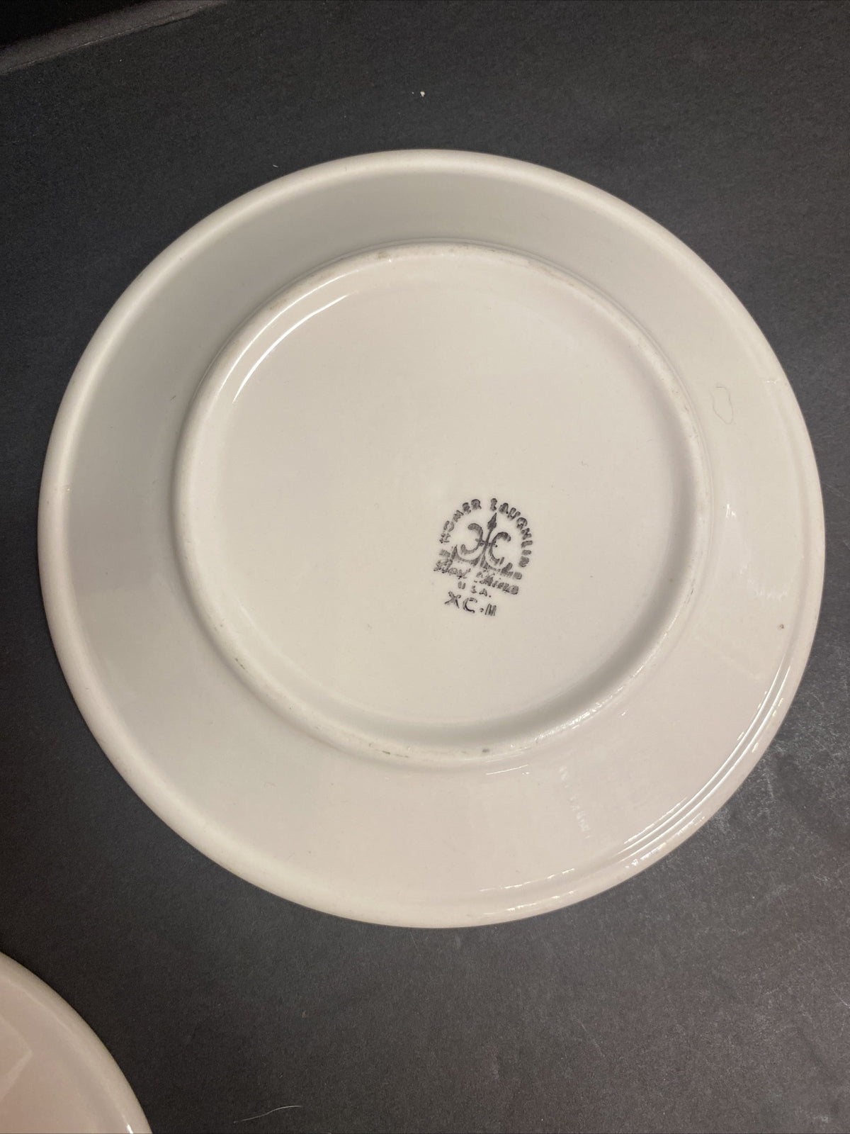 Rare Railroad 3 Plate Lot Green White Homer Laughlin Dinnerware China