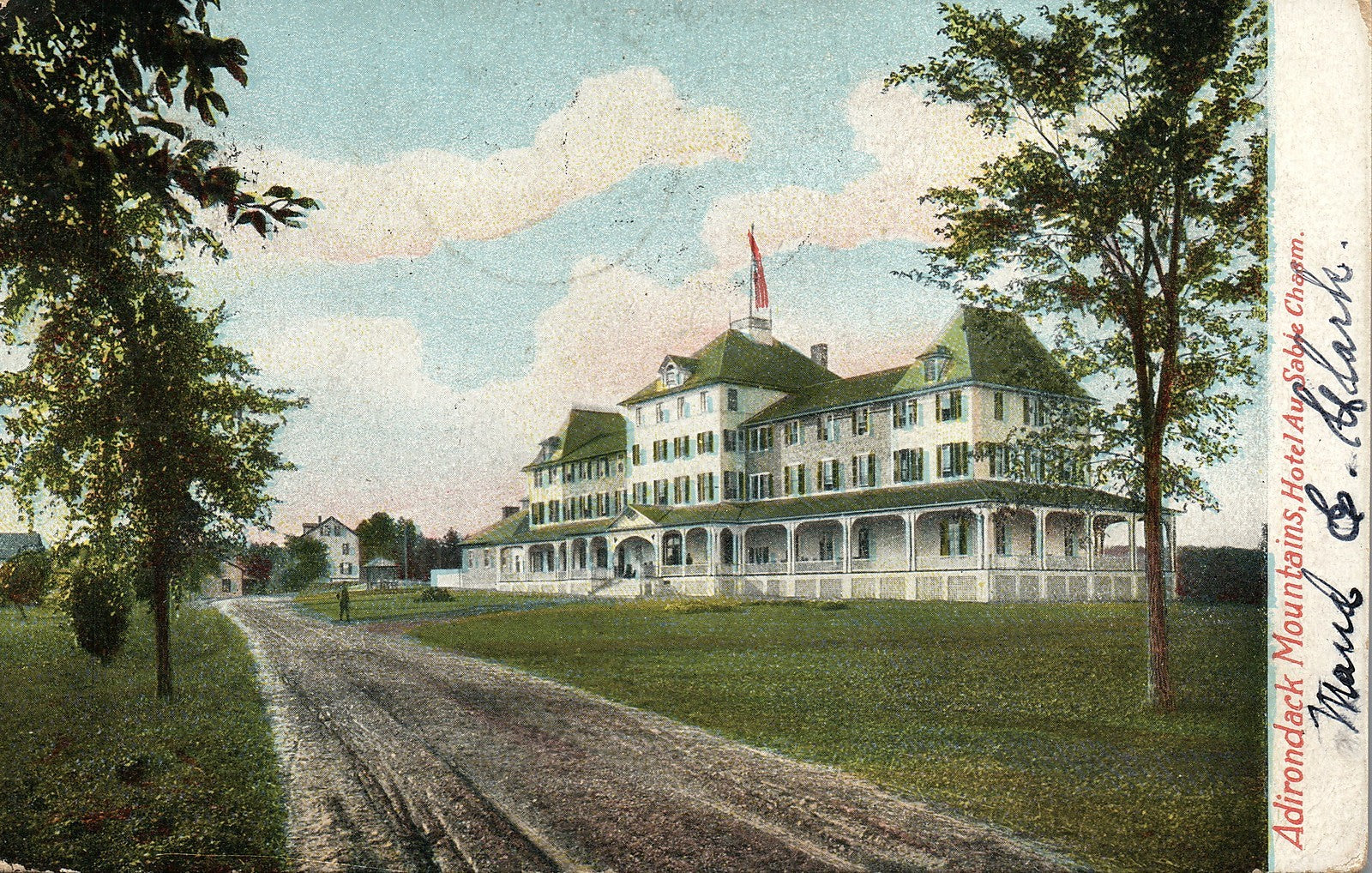 Adirondack Mountains Hotel Au Sable Chaam Postmarked 1906 Postcard