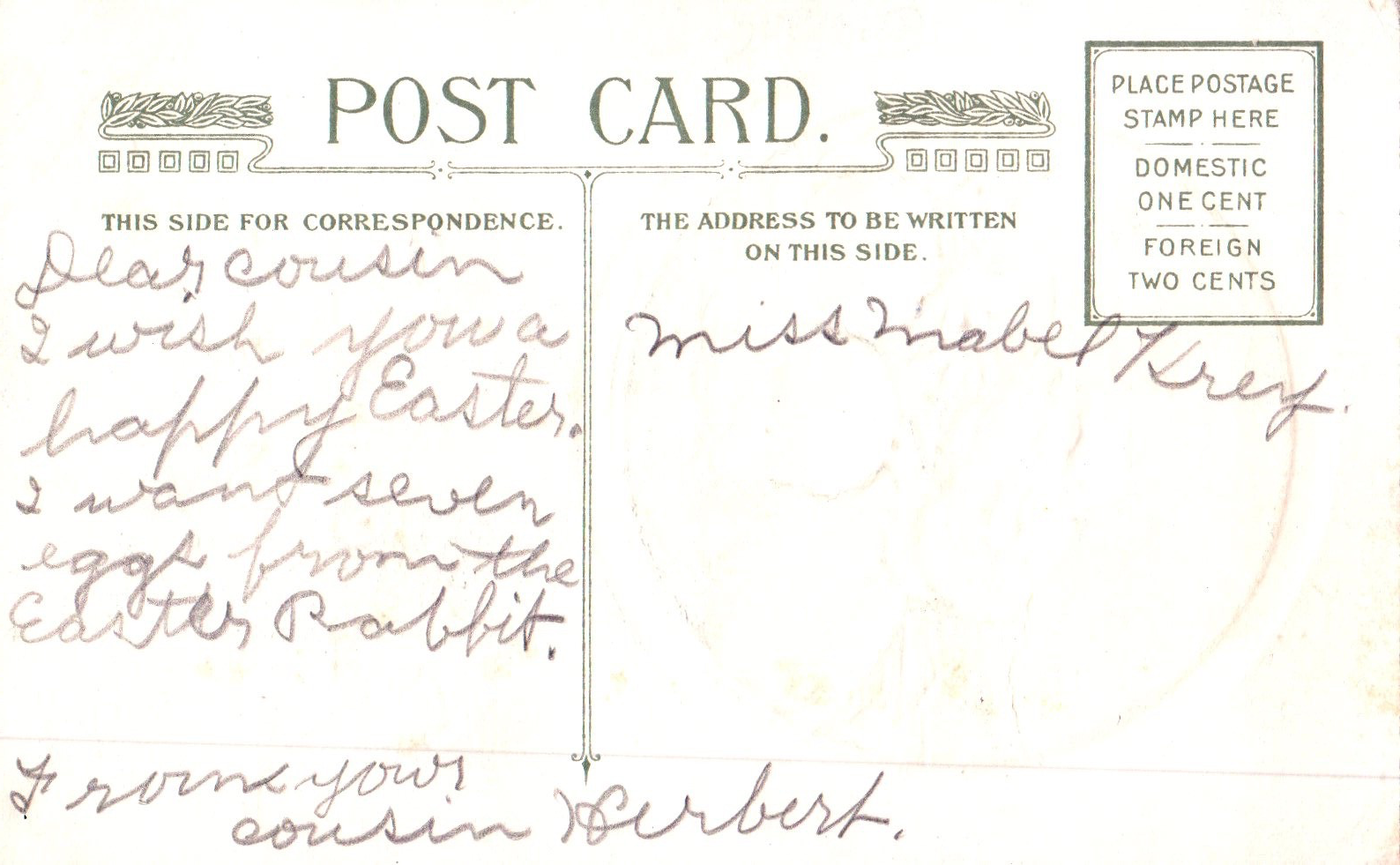 A Joyful Easter Heart Be Yours This Day Chick with Eggs Vintage Easter Postcard