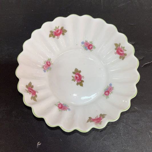 Shelley England Pink/red Floral Bone China Trinket Dish  or Pin Tray