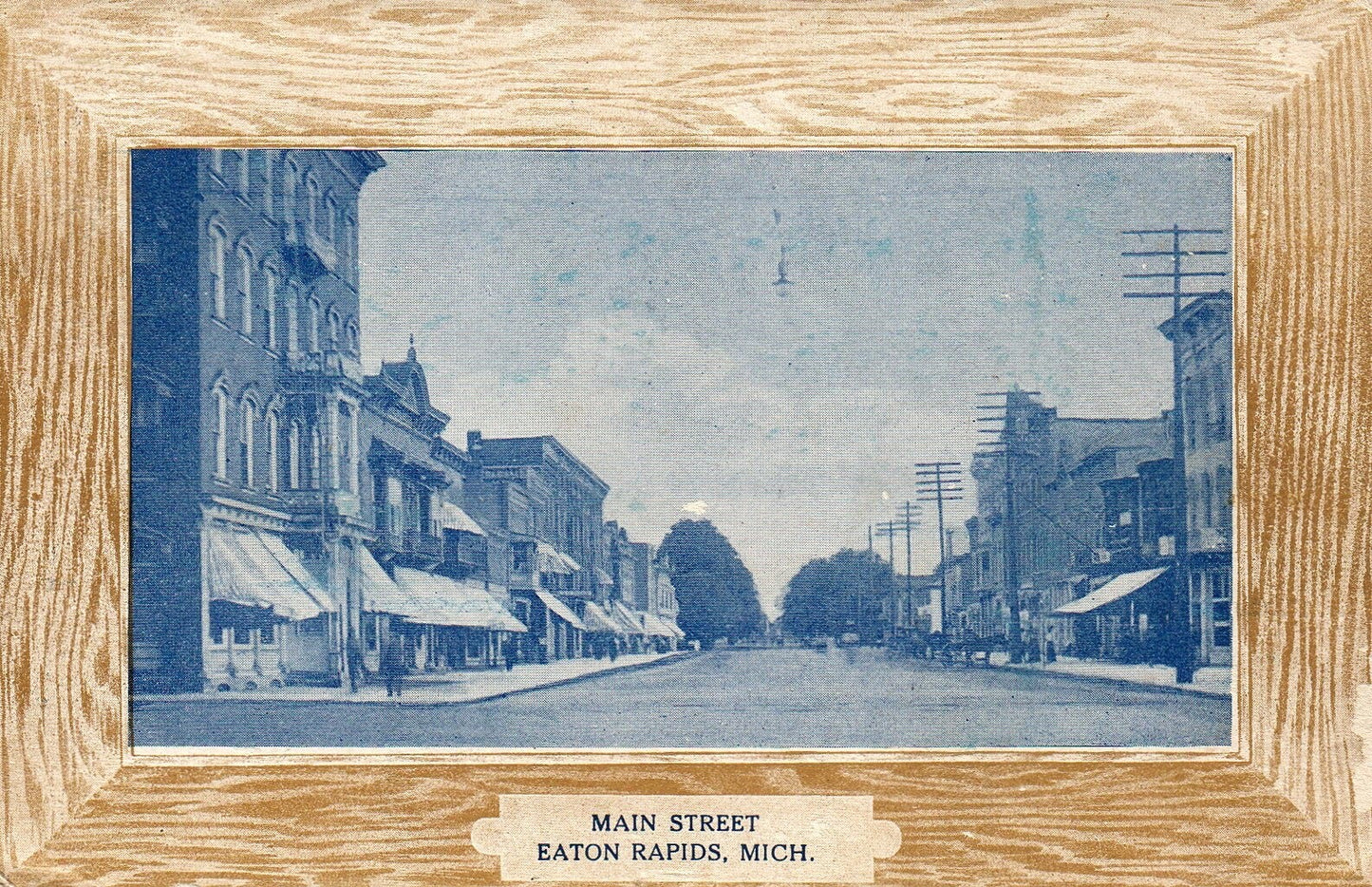 View Down Main Street in Eaton Rapids Michigan Mich MI Postcards