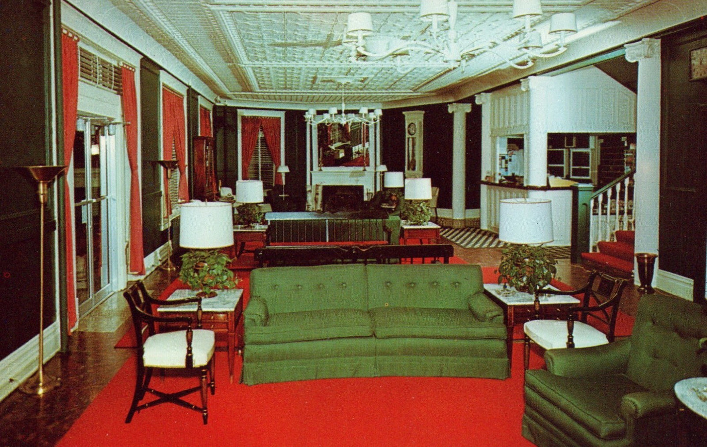 Hotel Perry Beautiful Lobby Petoskey MI Michigan Mich Postcard