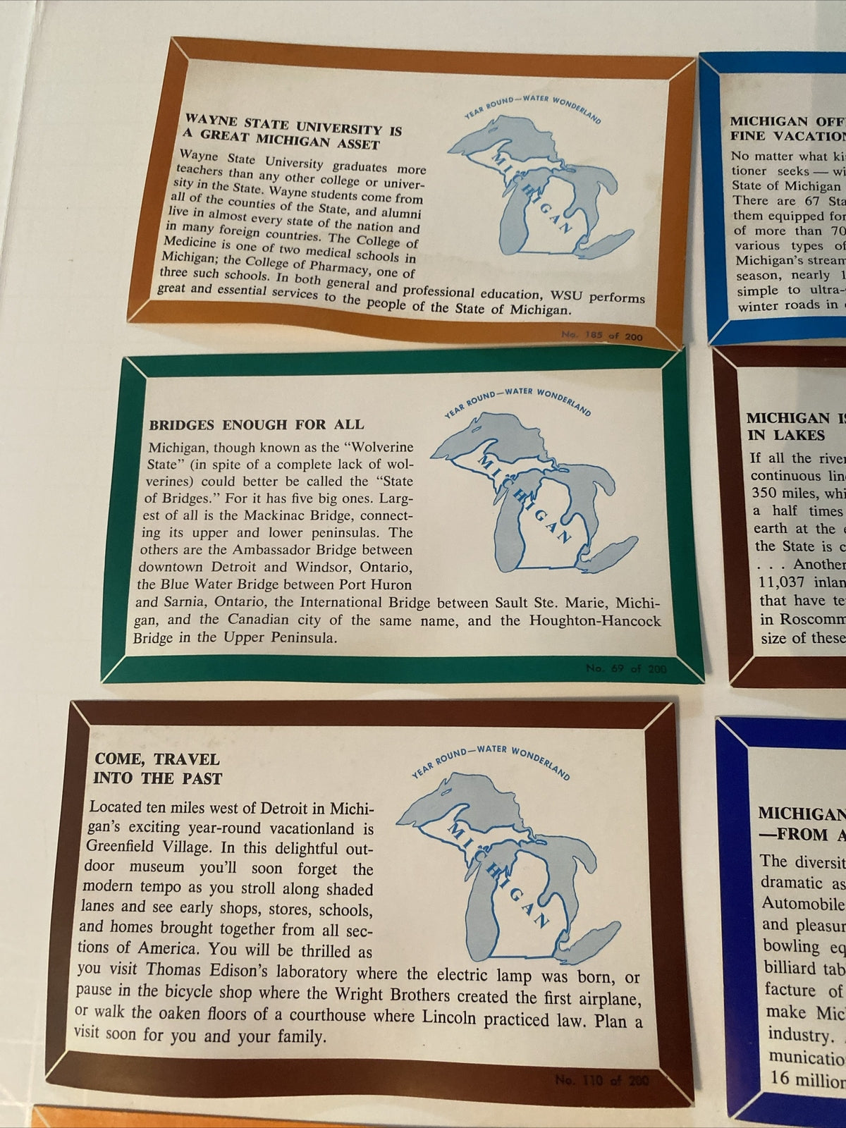 Lot of 10 Michigan Ambassador Advertising Series for Mich MI Postcards