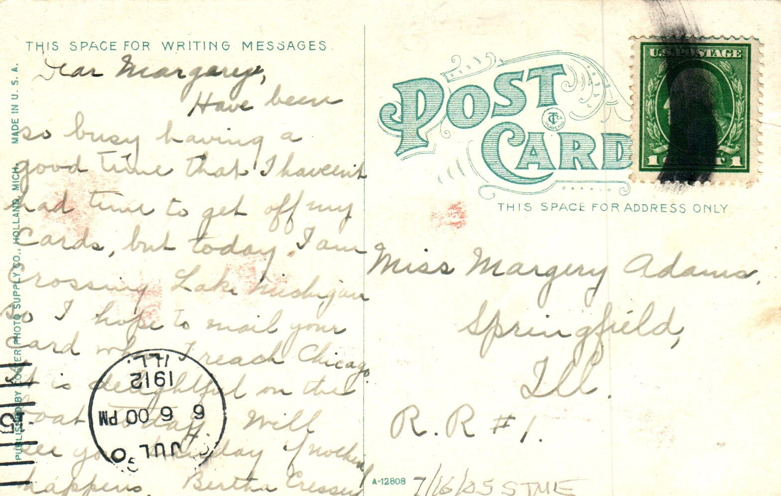 Bird's Eye View of Loop Macatowa  Mich Michigan Postcard