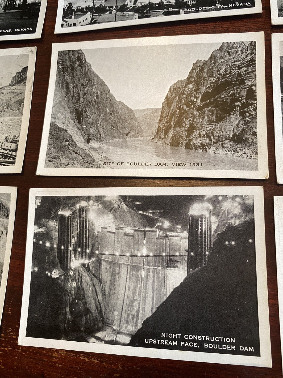 17 Landmark  Boulder City  Hoover Dam Construction Las Vegas Nevada NV Postcard