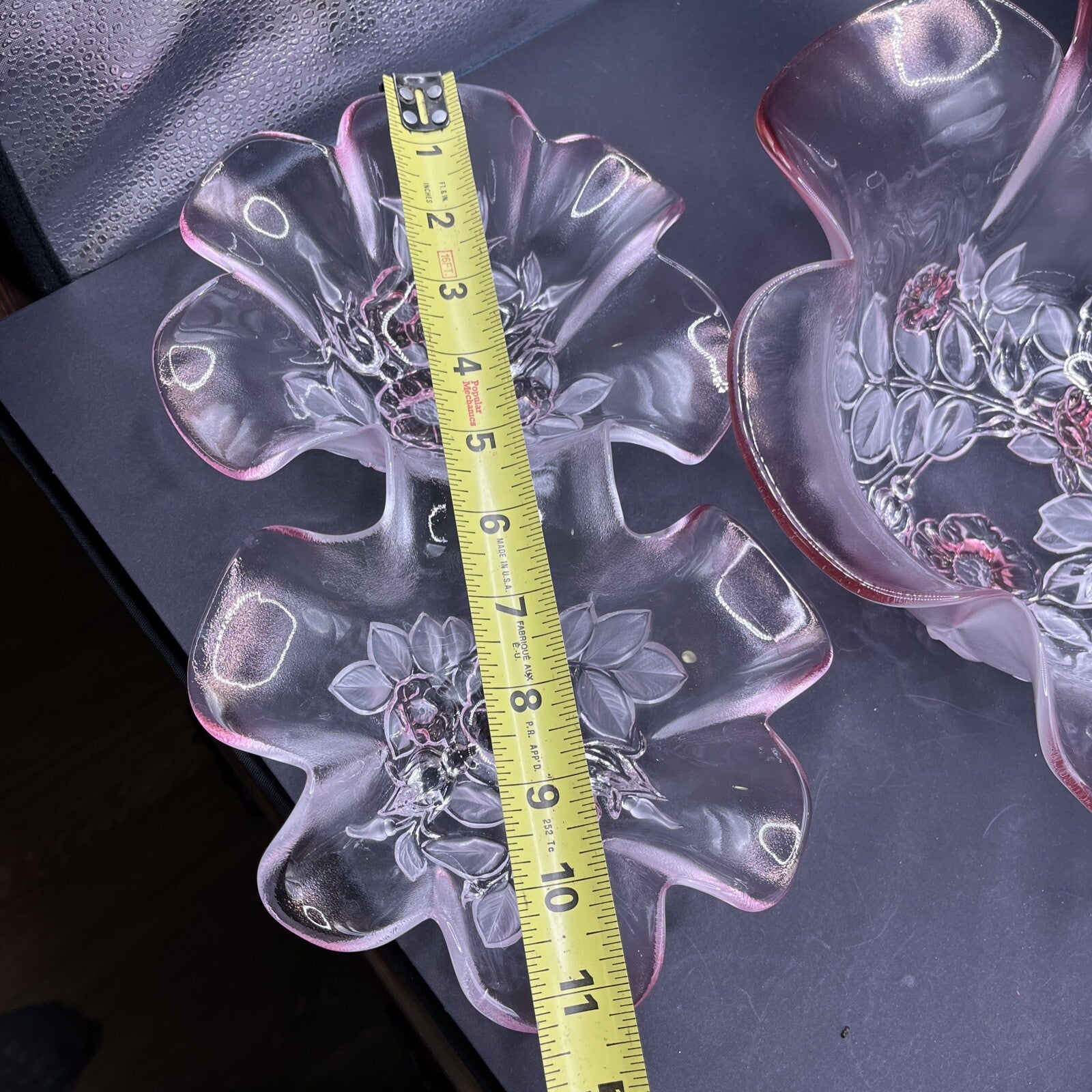 Mikasa Pink Dogwood Flower Rosella Crystal Glass Set Made in W. Germany