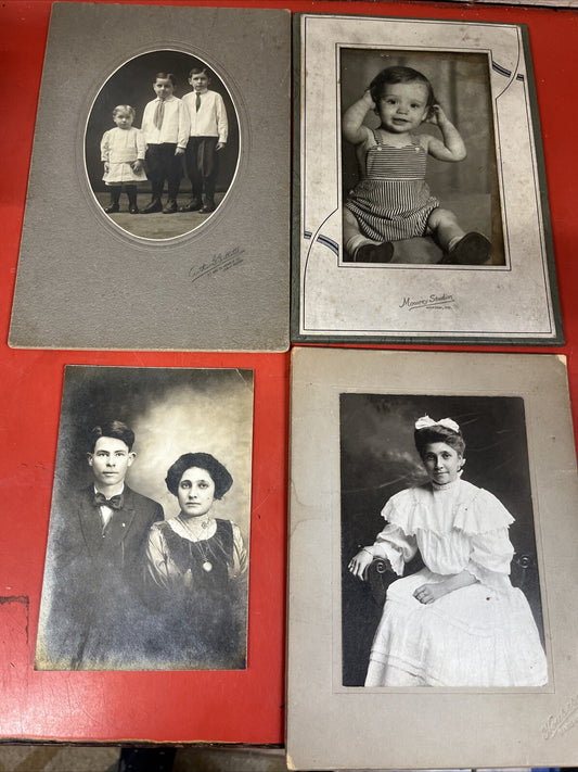 ANTIQUE 1900's ORIGINAL PEOPLE  PHOTO LOT 4