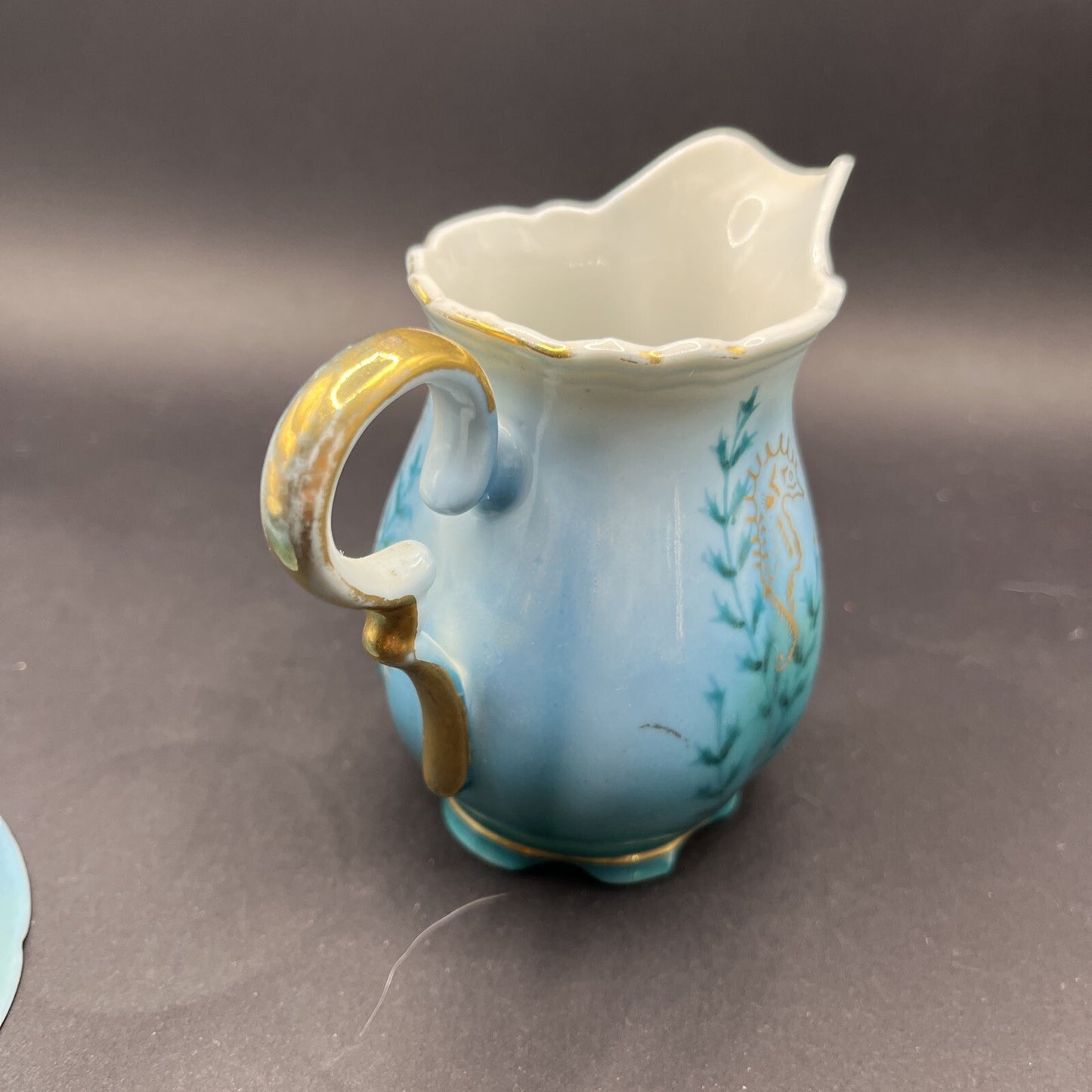 Royal Stafford Bone China Blue, With Seahorses  Cream & Sugar