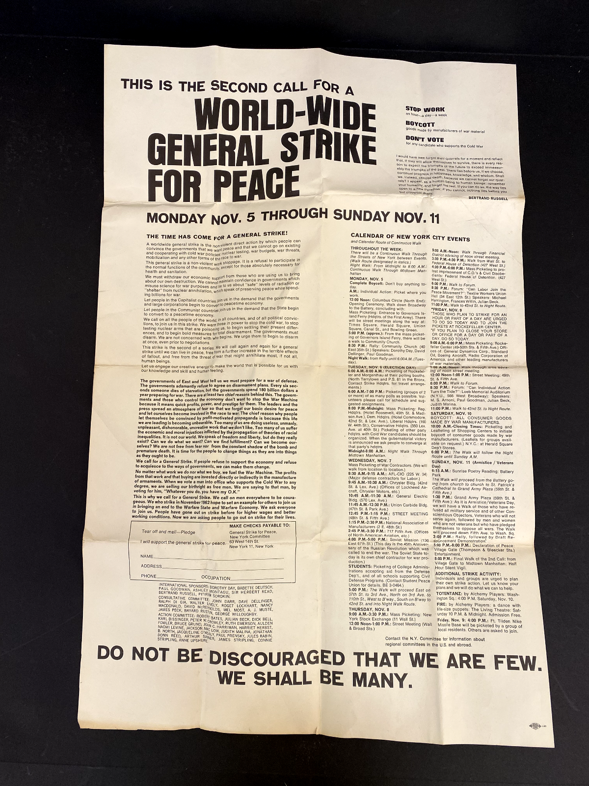 1962 Nuclear Weapons Test Ban Pamphlet No Nukes Strike For Peace 60s Peace