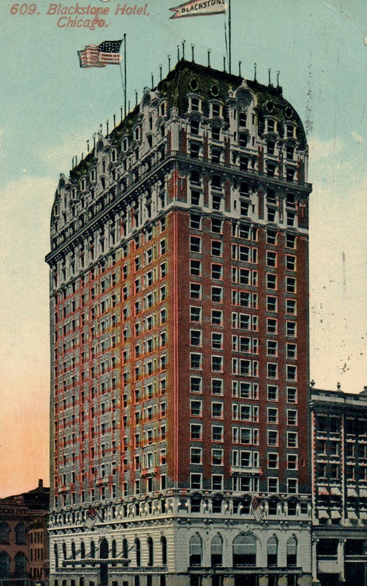 609 Blackstone Hotel Street View Chicago Illinois IL Postcard